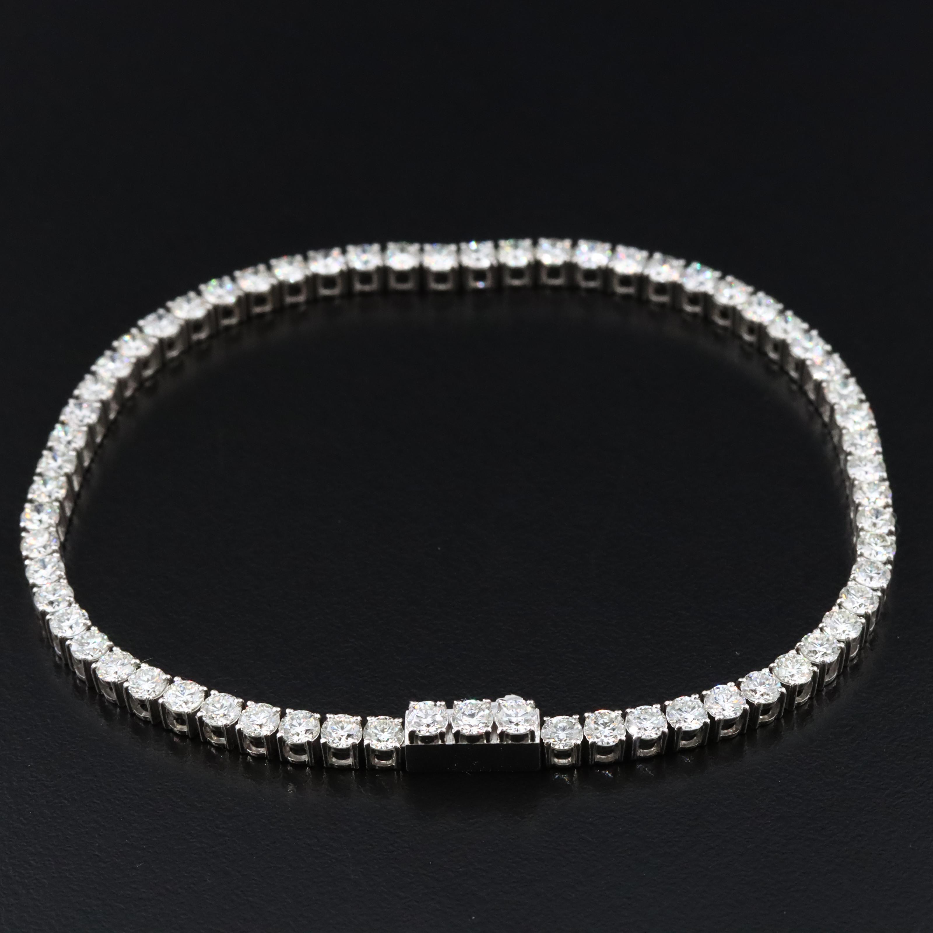 Platinum 5.74 CTW Diamond Line Bracelet