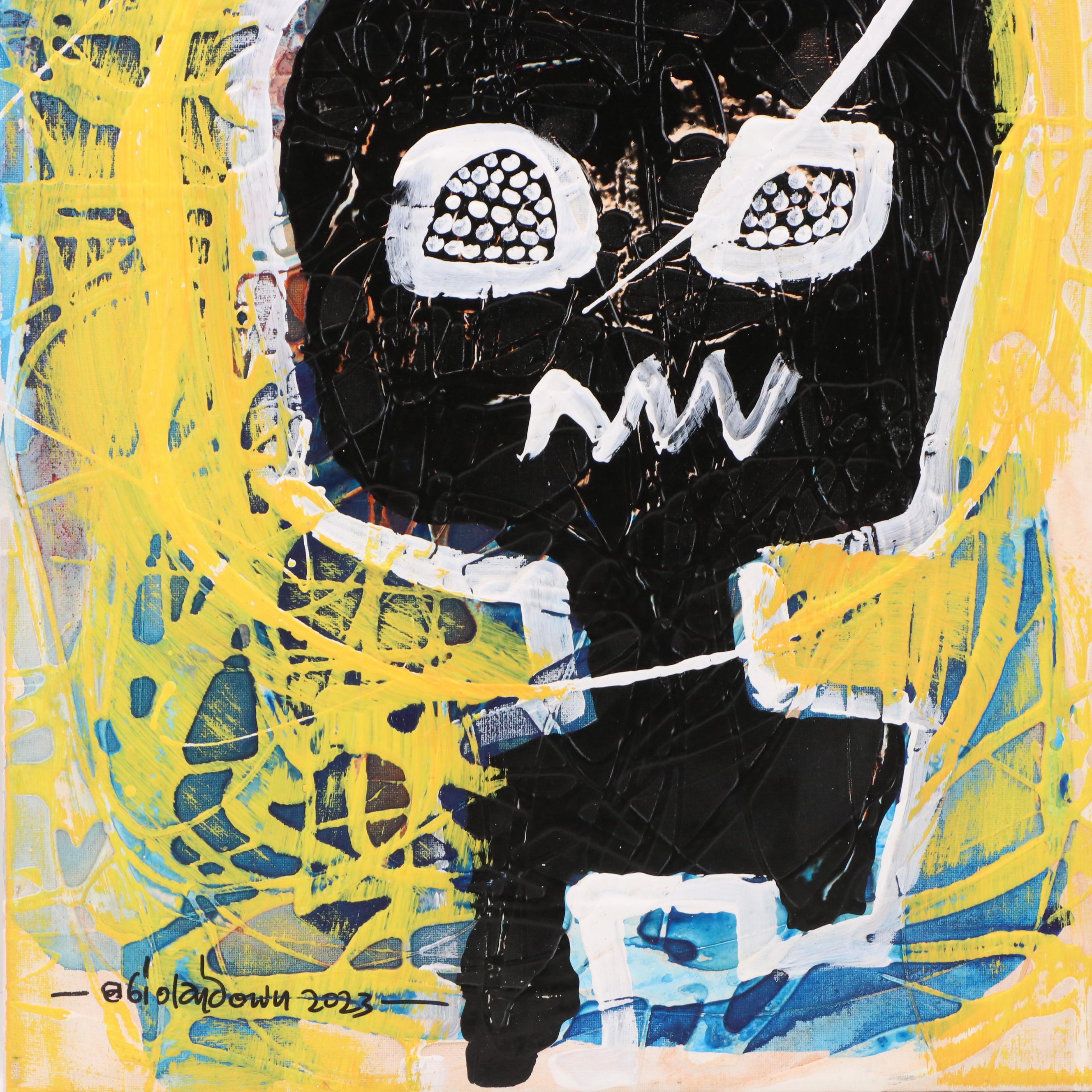 Abiola Idowu Stylized Mixed Media Portrait "Wealth," 2023