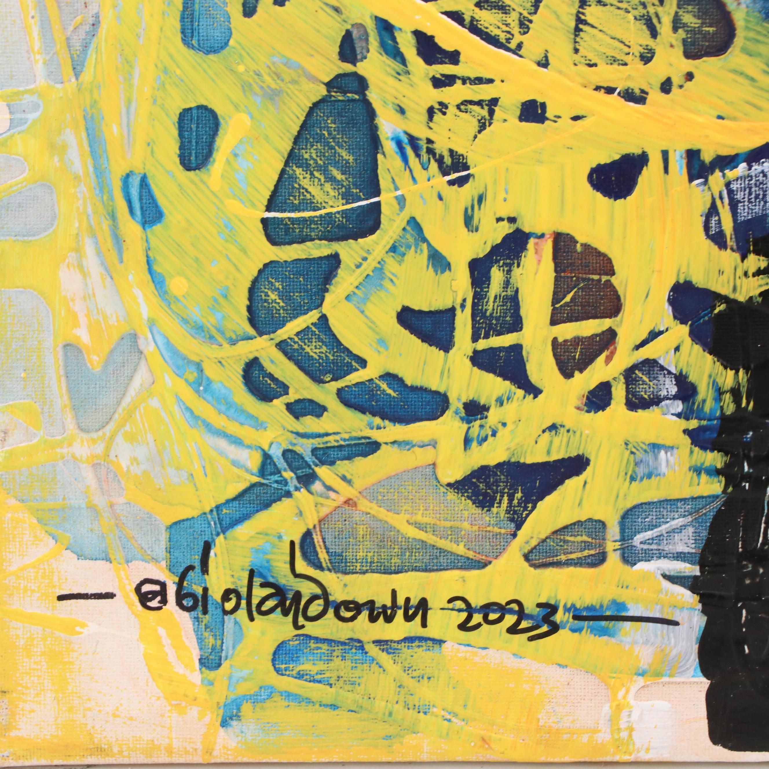 Abiola Idowu Stylized Mixed Media Portrait "Wealth," 2023