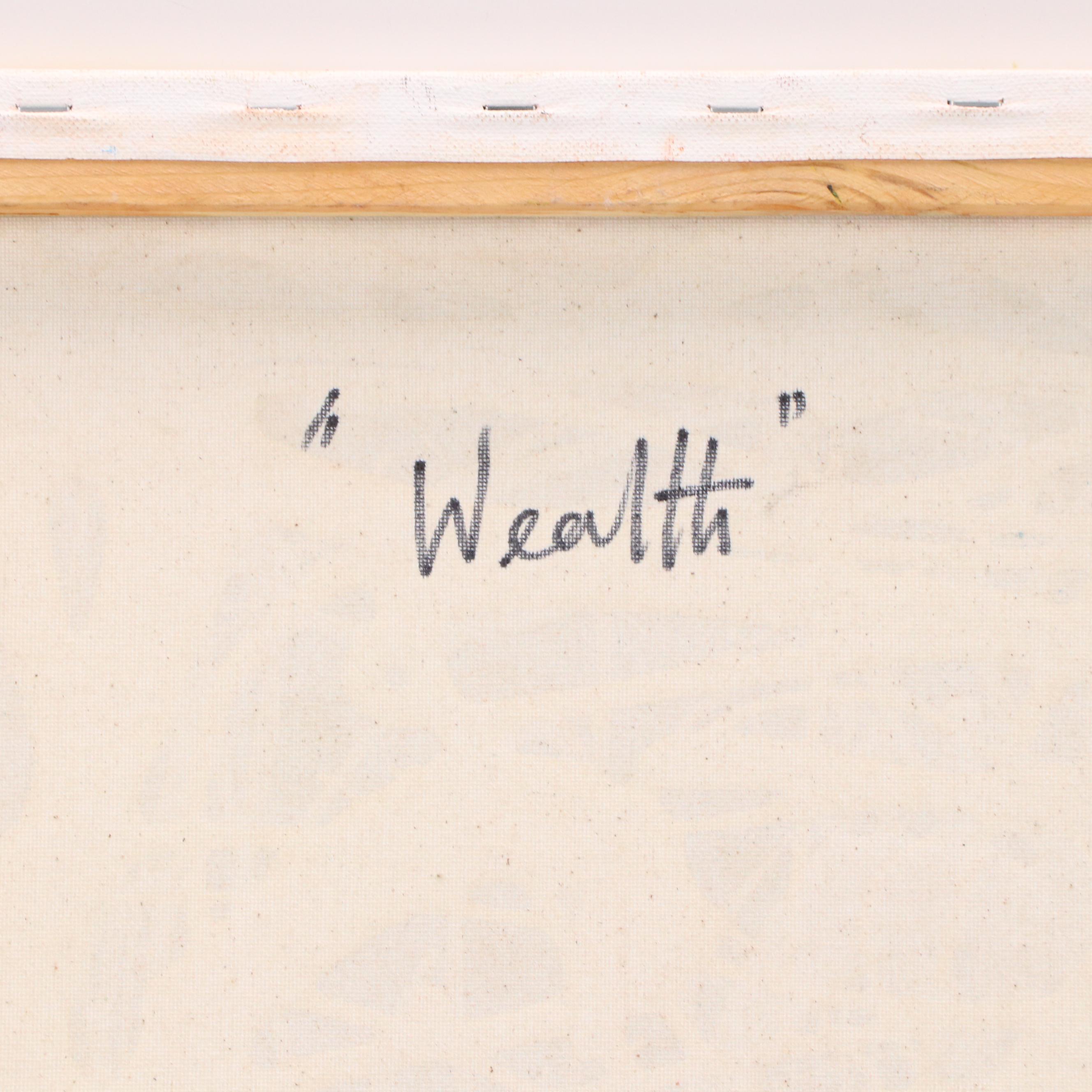 Abiola Idowu Stylized Mixed Media Portrait "Wealth," 2023