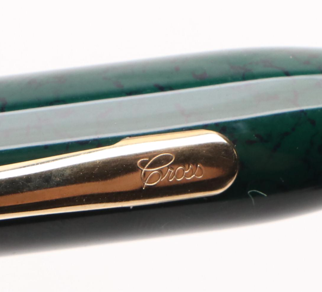 Aurora Italian Fountain Pen with 14K Nib, and Cross Pen, Late 20th Century