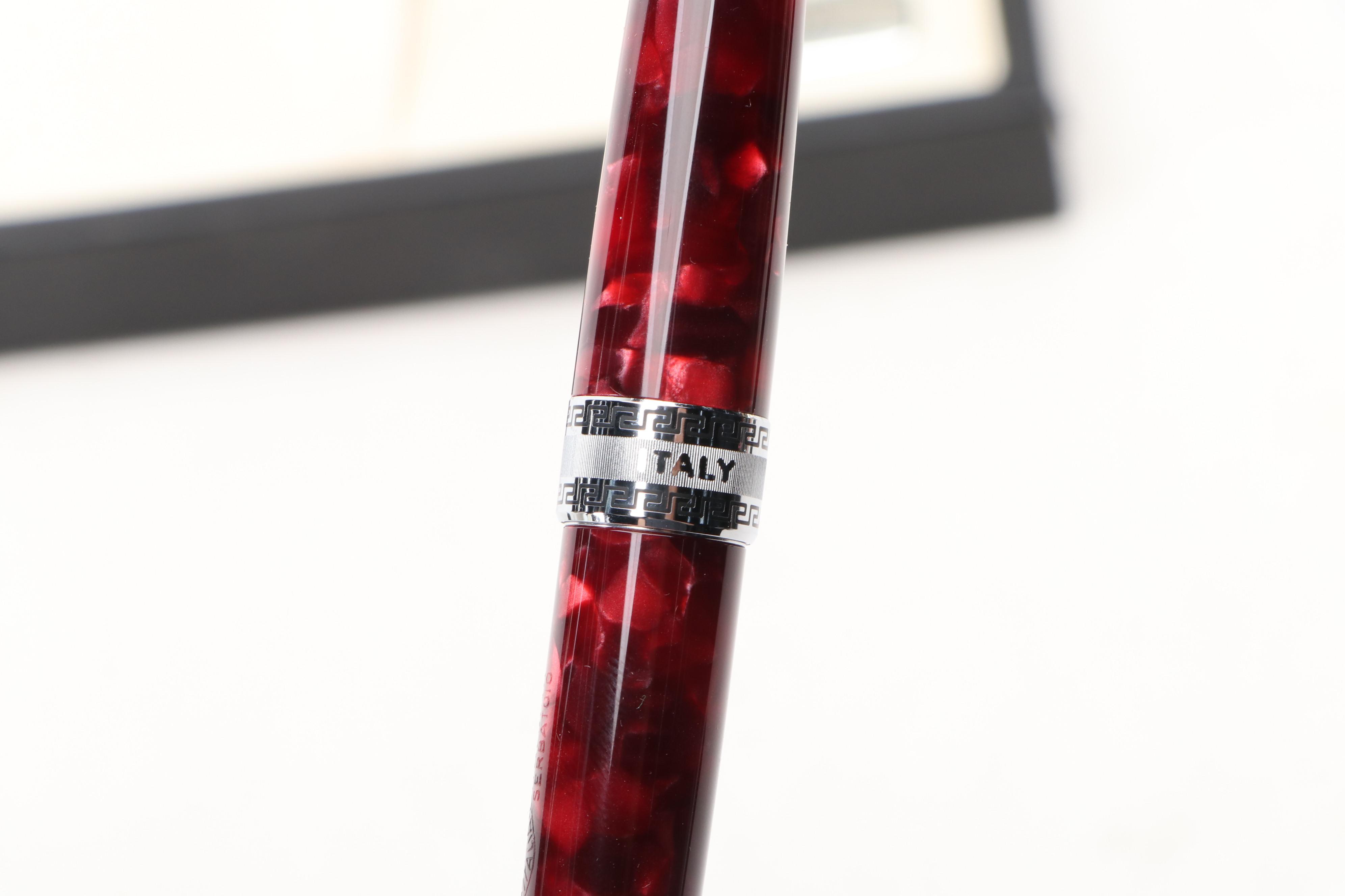 Aurora Italian Fountain Pen with 14K Nib, and Cross Pen, Late 20th Century