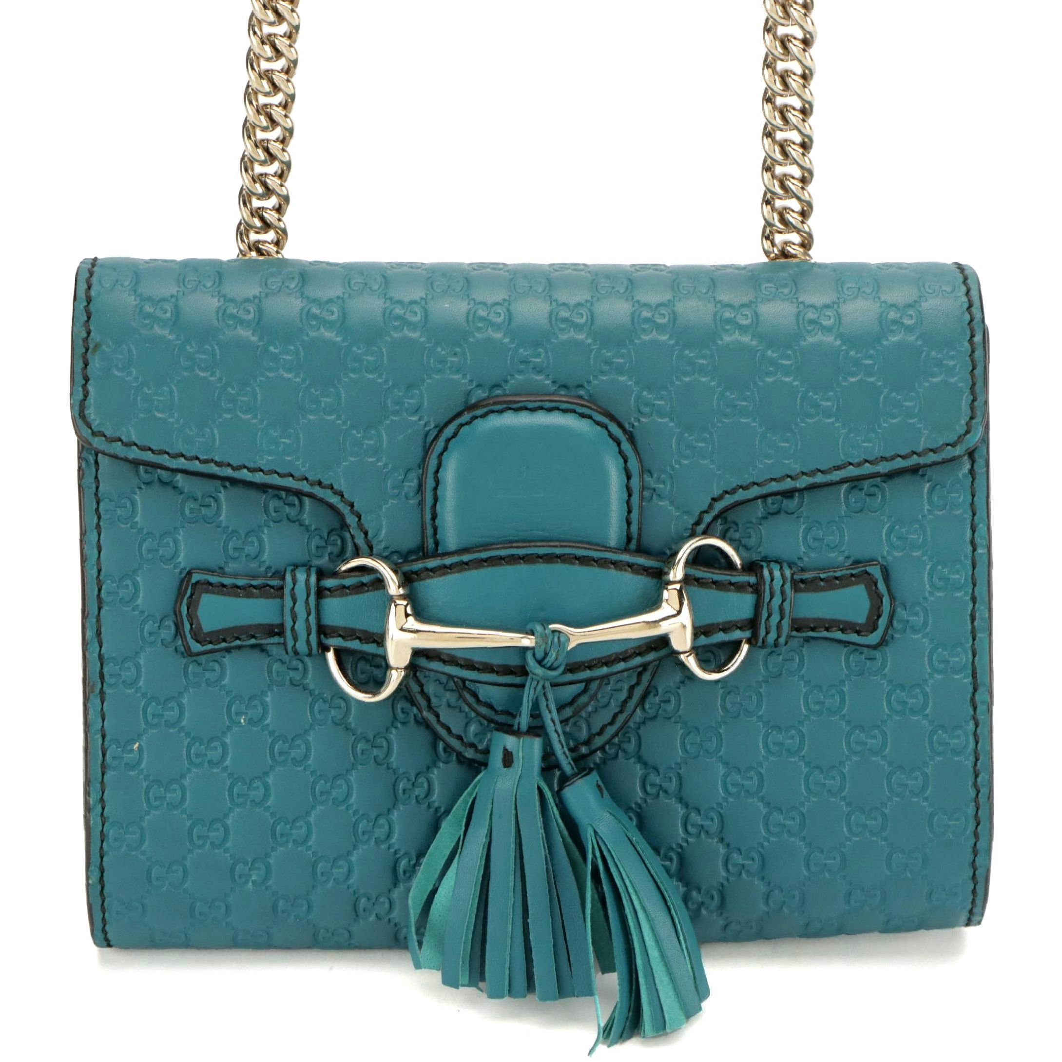 Gucci Microguccissima Mini Emily Flap Chain-Link Crossbody