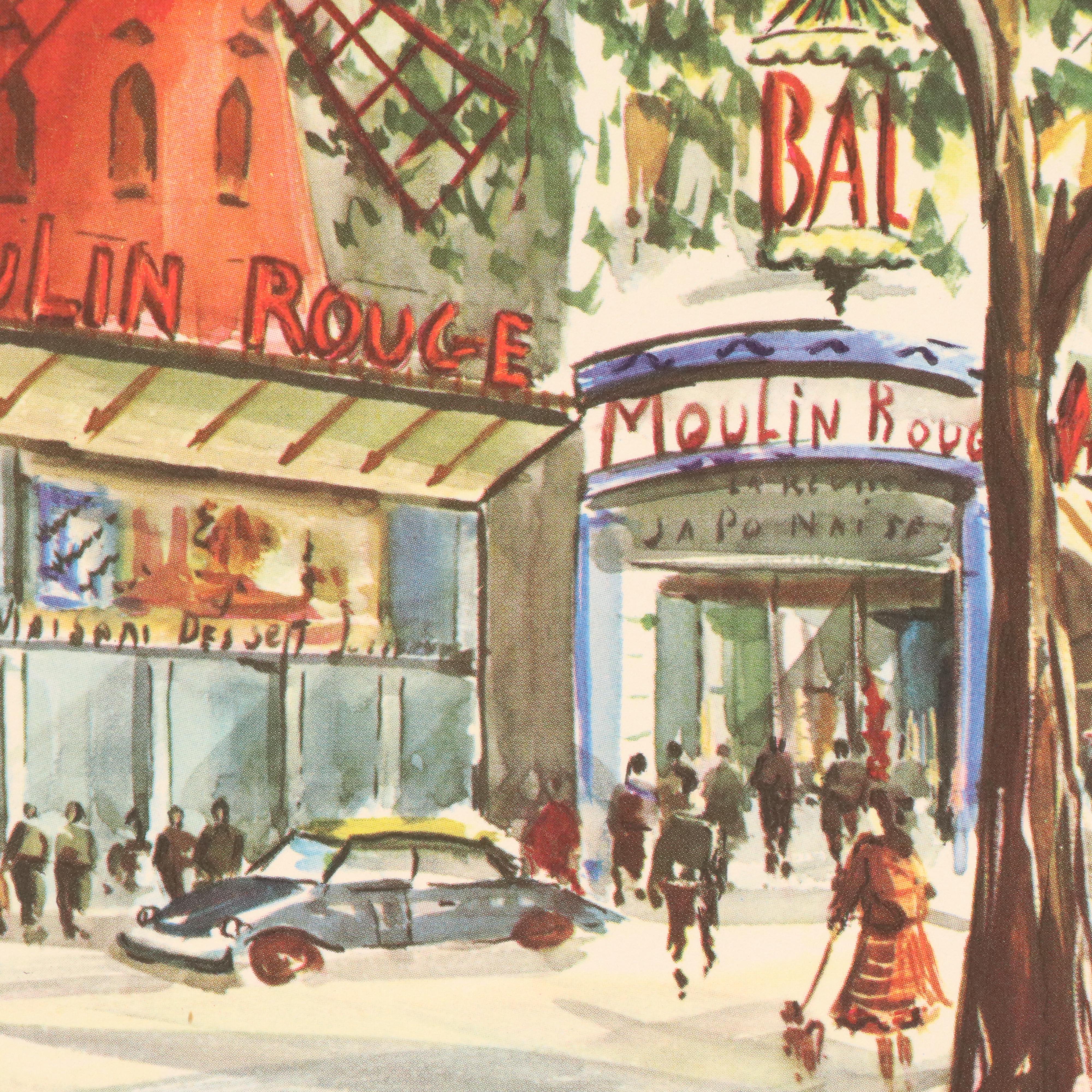 Offset Lithographs After Claude Ducollet with Parisian Street Scenes