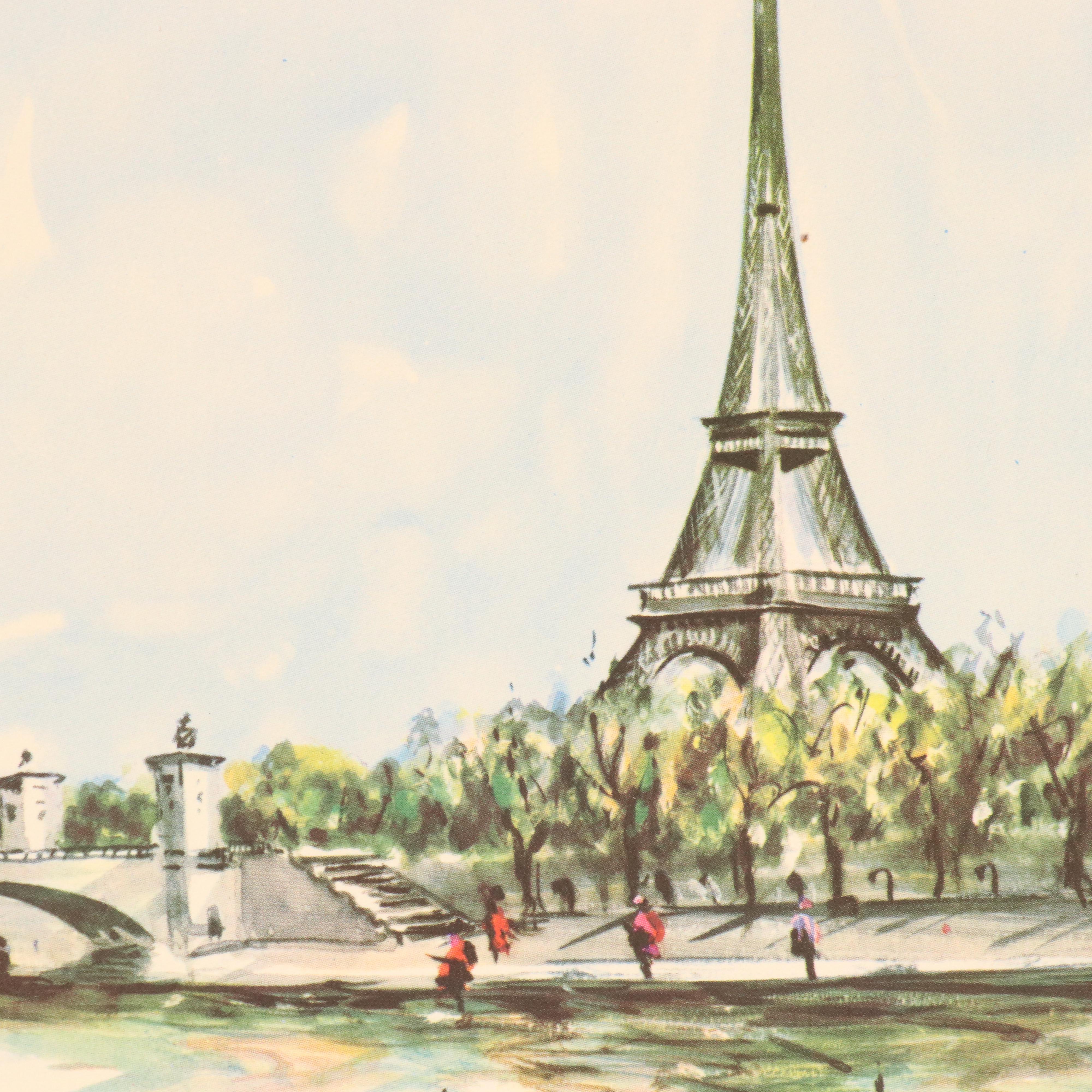 Offset Lithographs After Claude Ducollet with Parisian Street Scenes