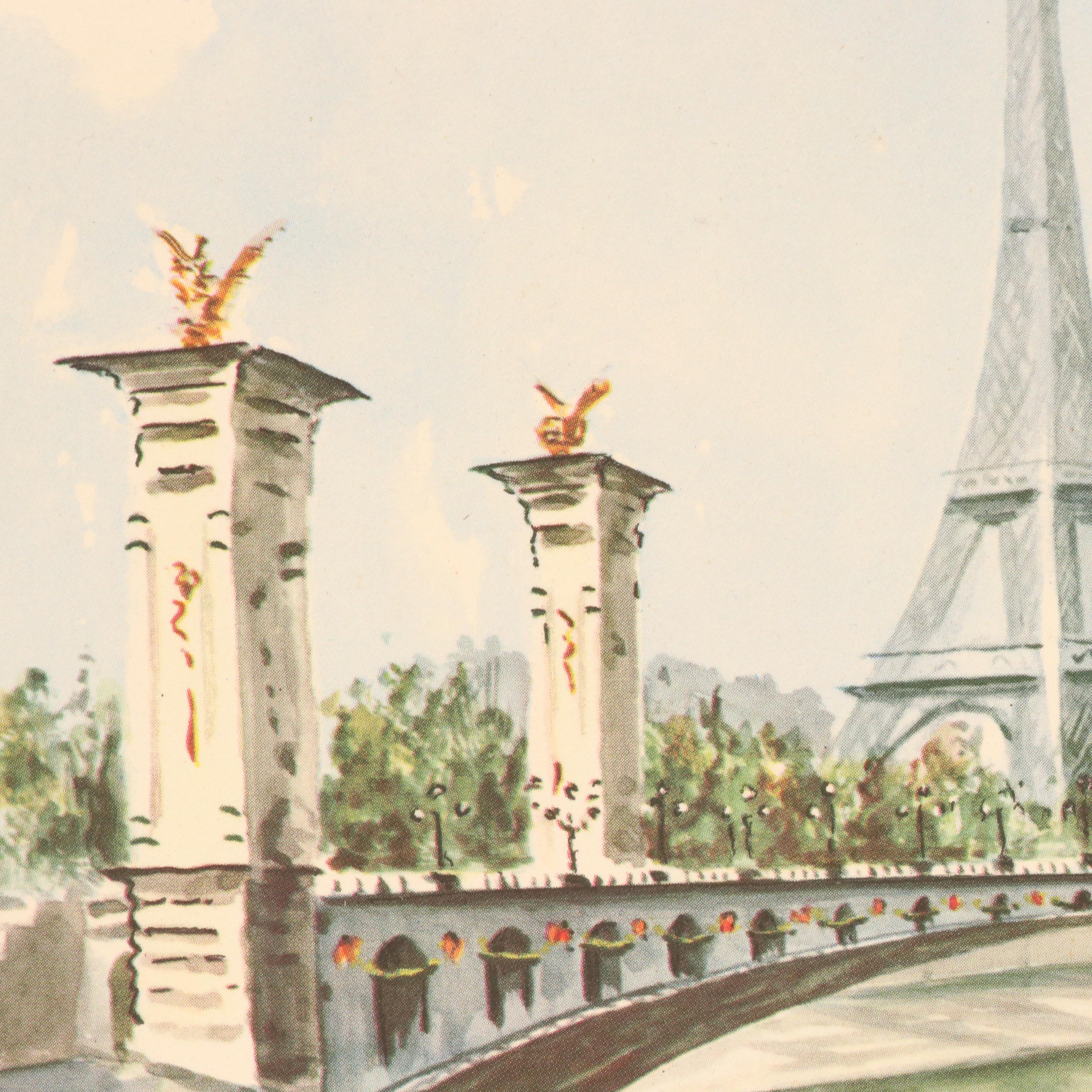 Offset Lithographs After Claude Ducollet with Parisian Street Scenes