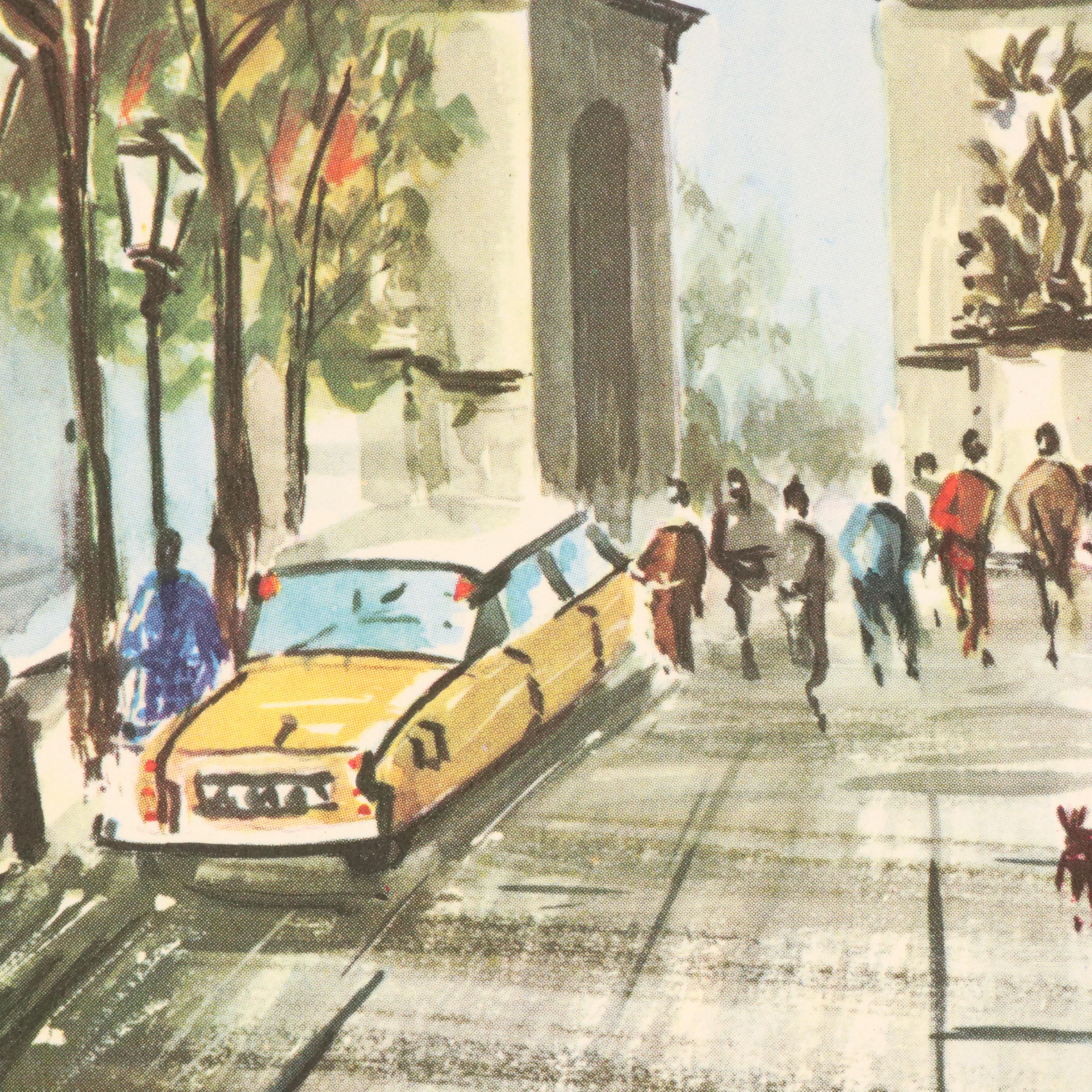 Offset Lithographs After Claude Ducollet with Parisian Street Scenes