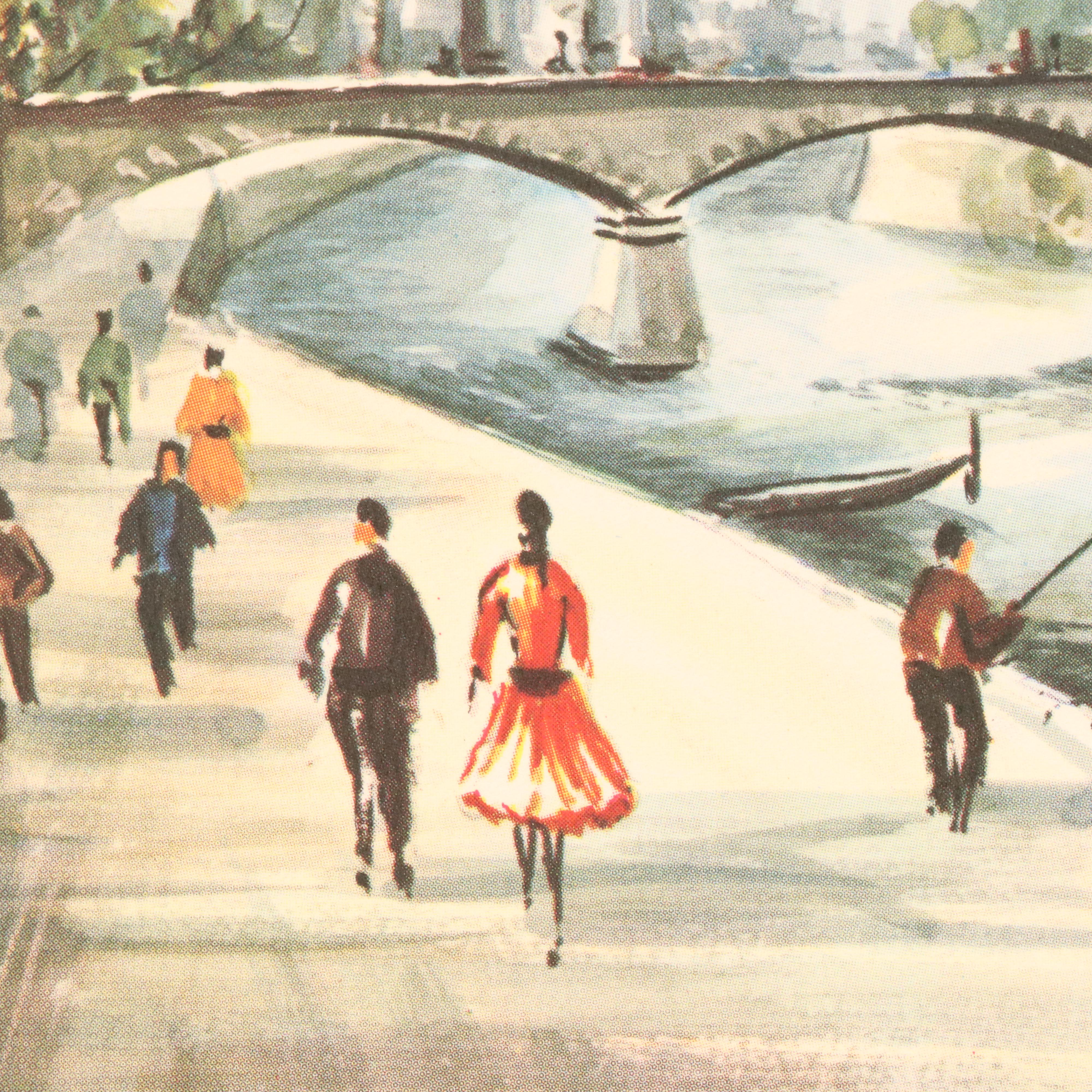 Offset Lithographs After Claude Ducollet with Parisian Street Scenes