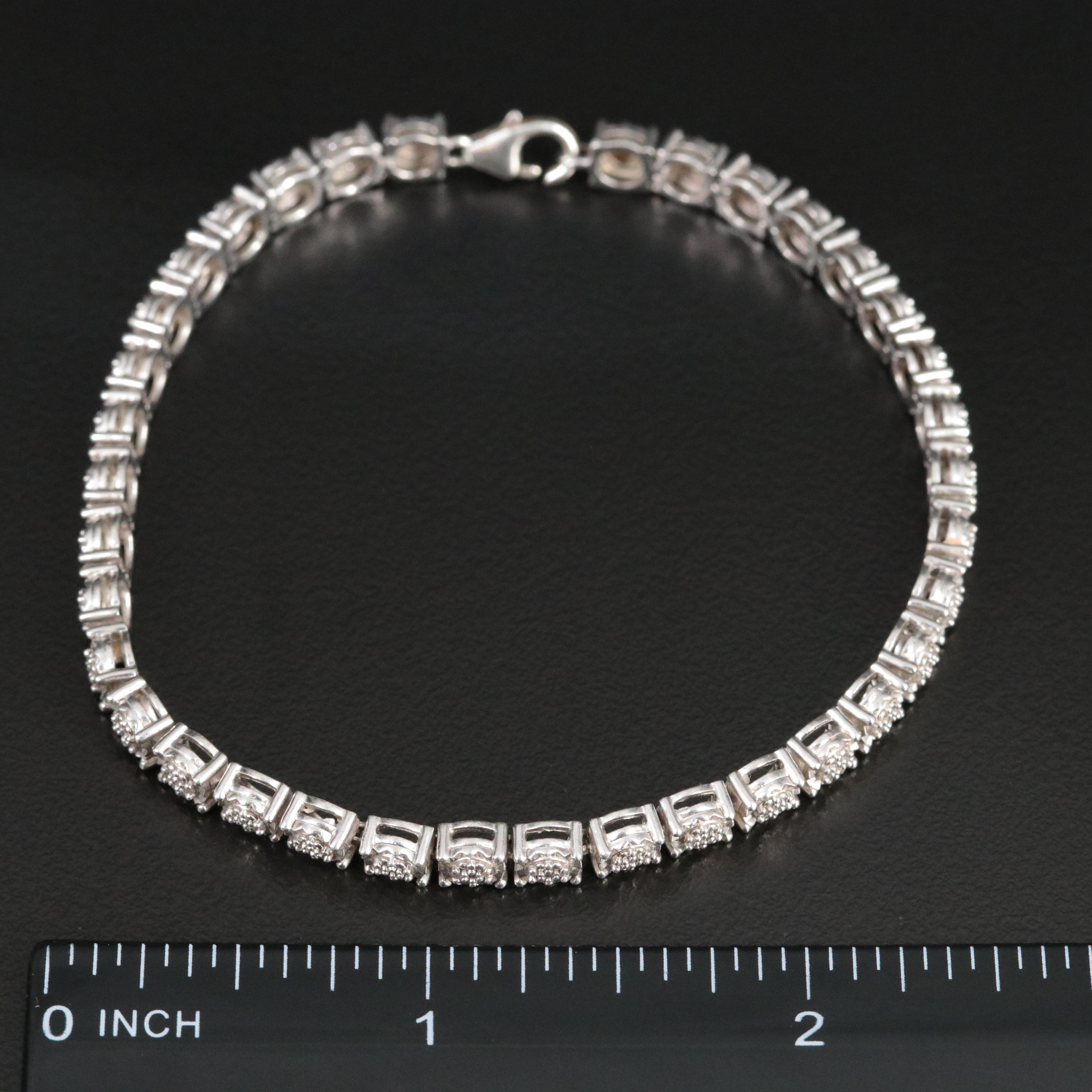 Sterling Diamond Line Bracelet