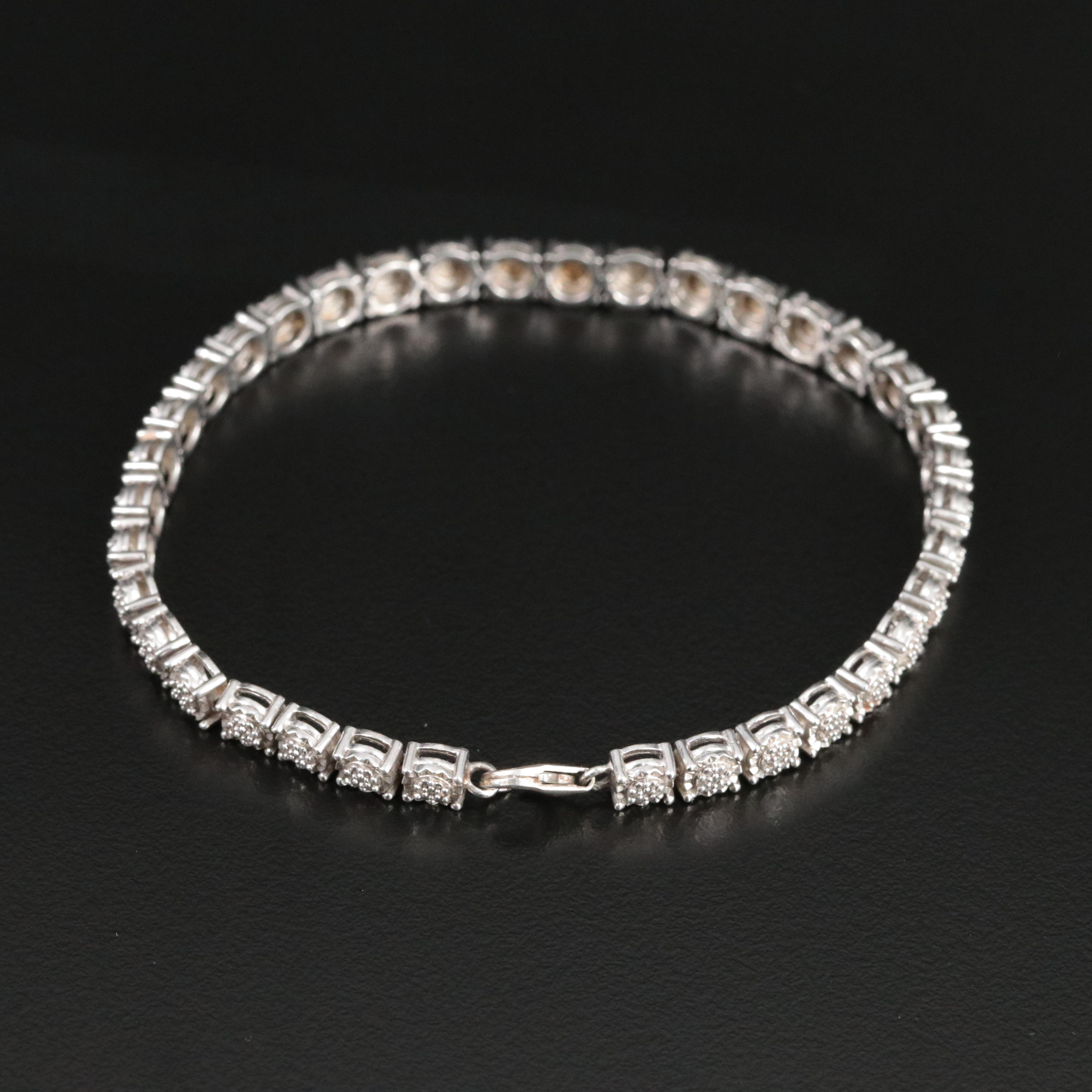 Sterling Diamond Line Bracelet