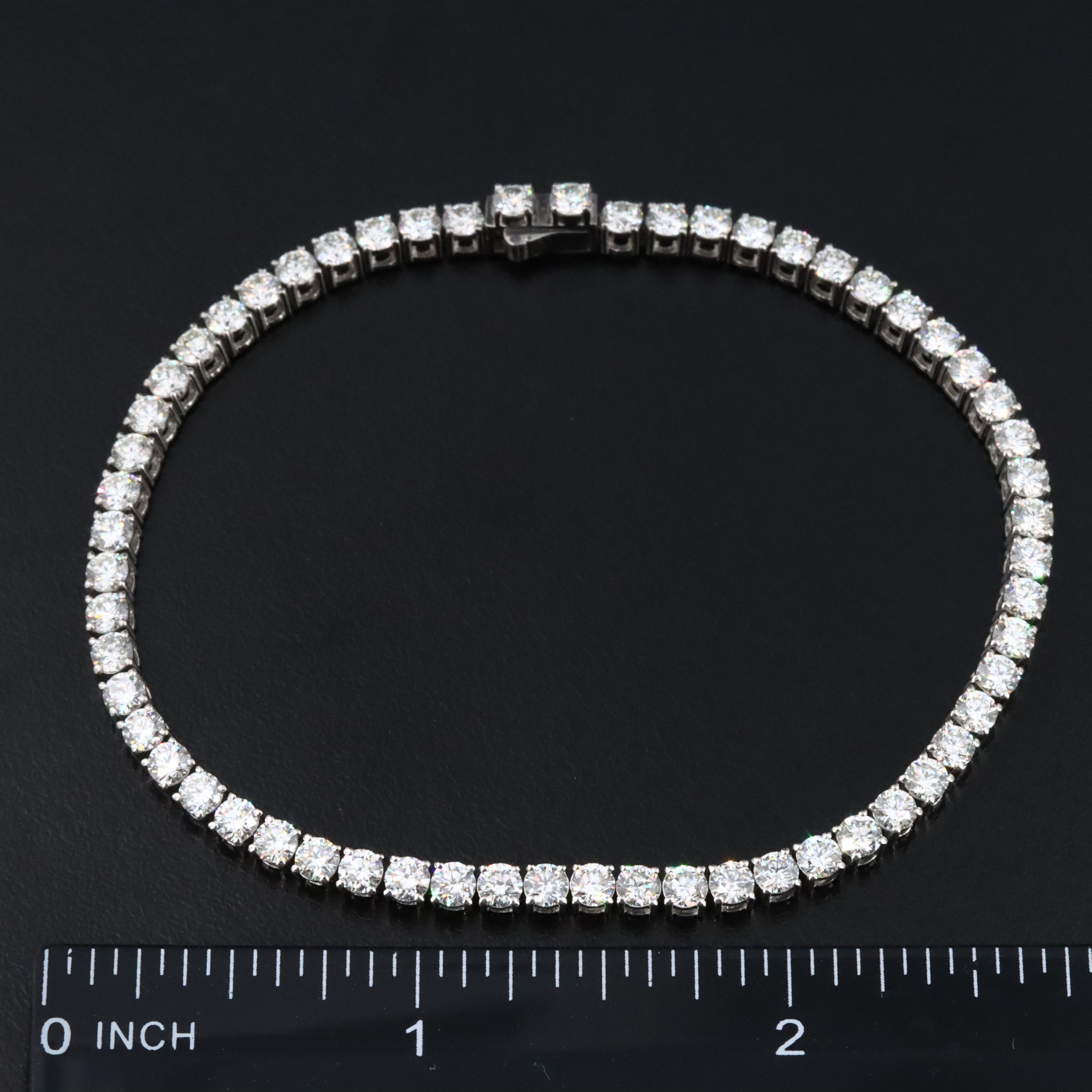 Platinum 6.55 CTW Diamond Line Bracelet
