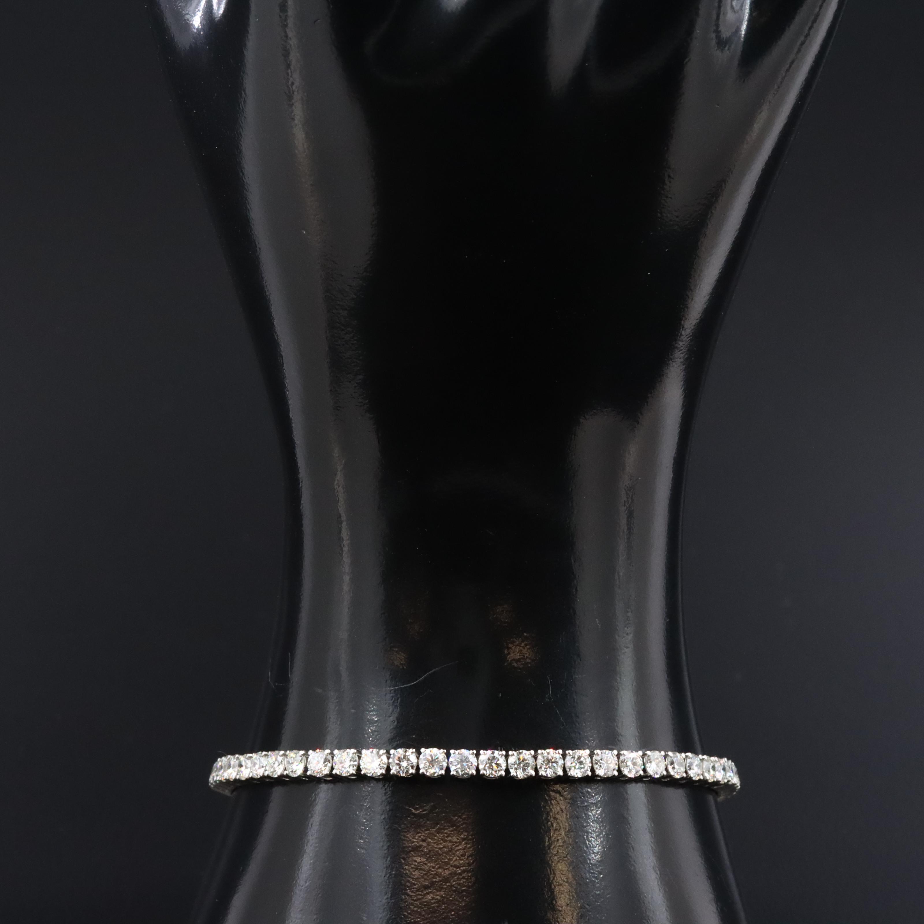 Platinum 6.55 CTW Diamond Line Bracelet