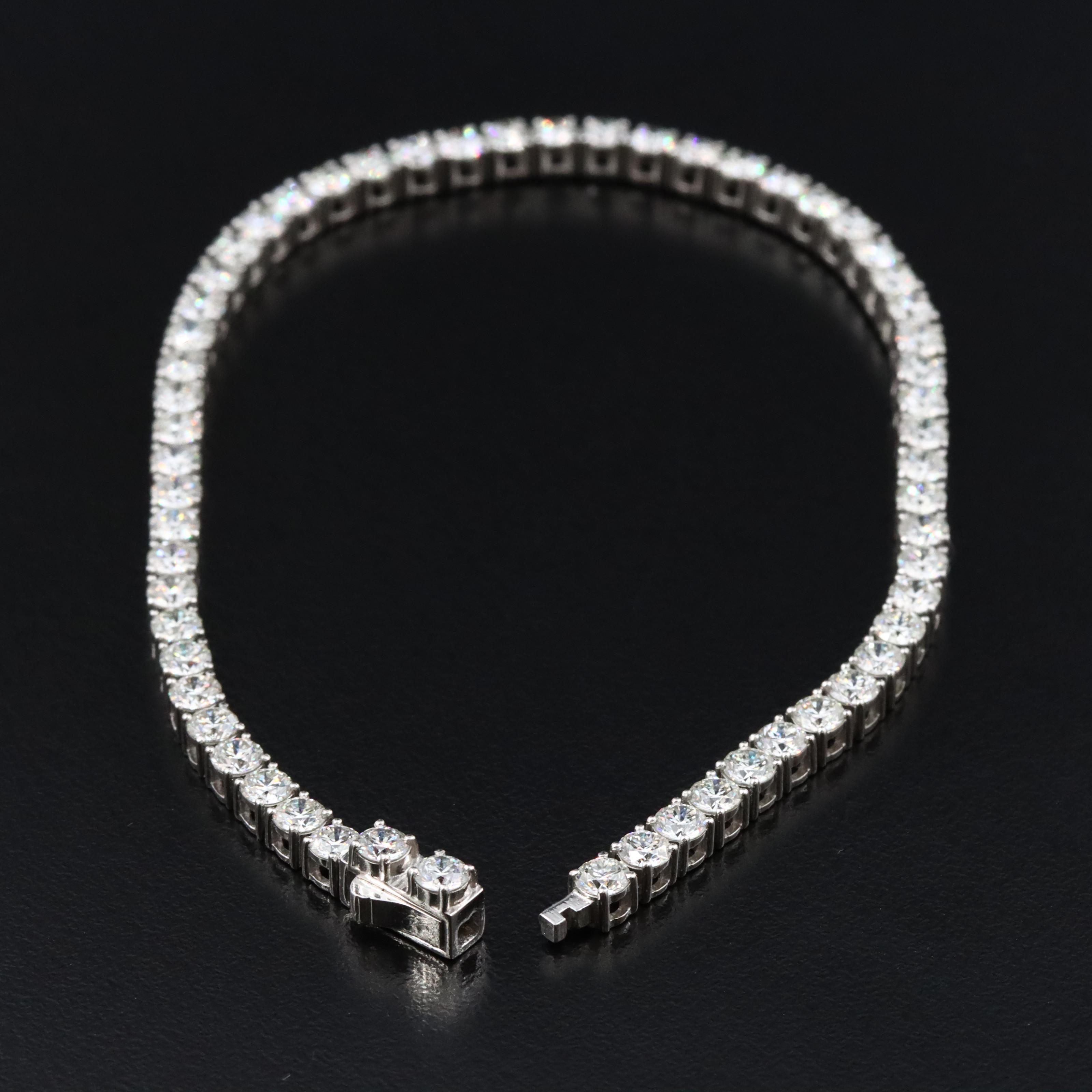 Platinum 6.55 CTW Diamond Line Bracelet