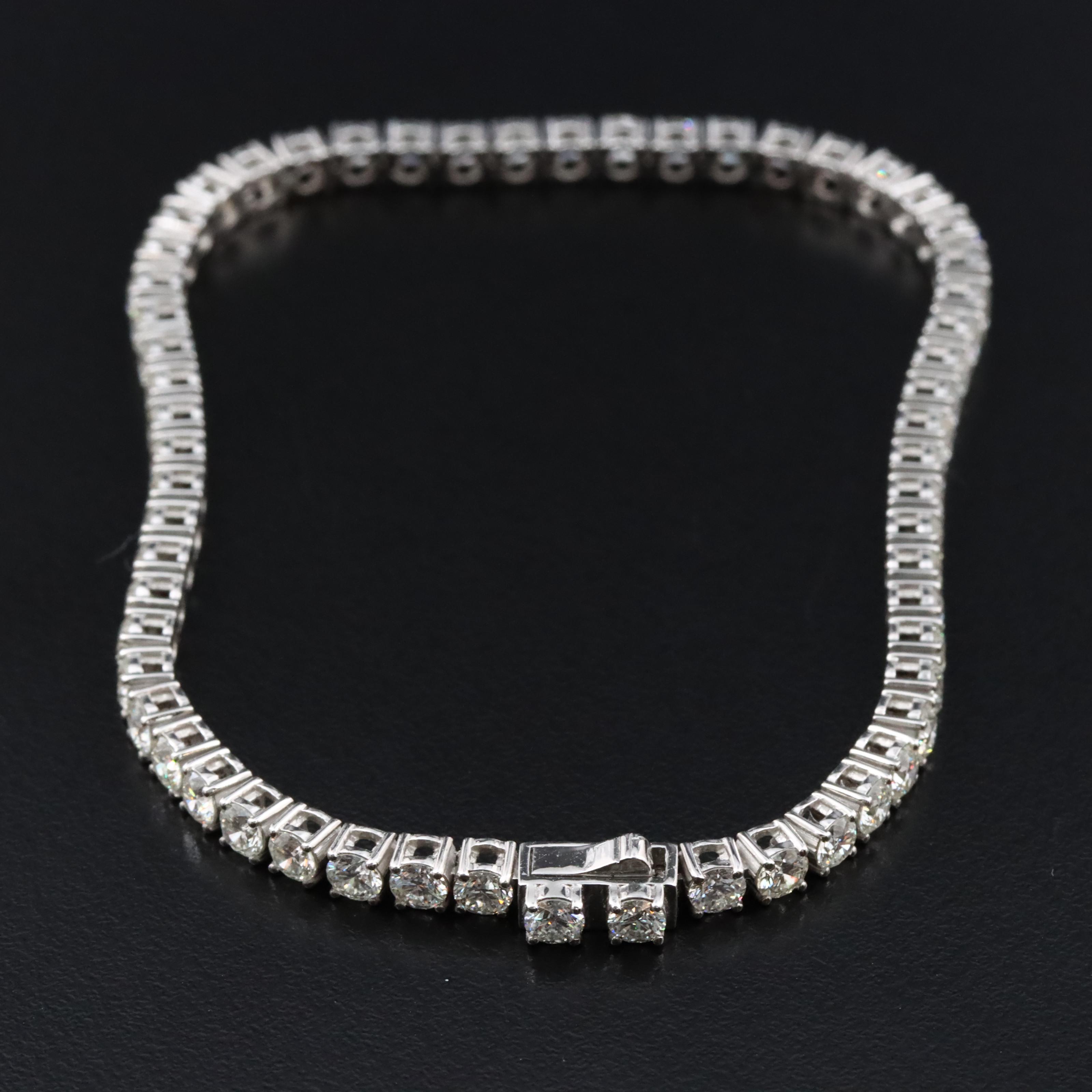 Platinum 6.55 CTW Diamond Line Bracelet