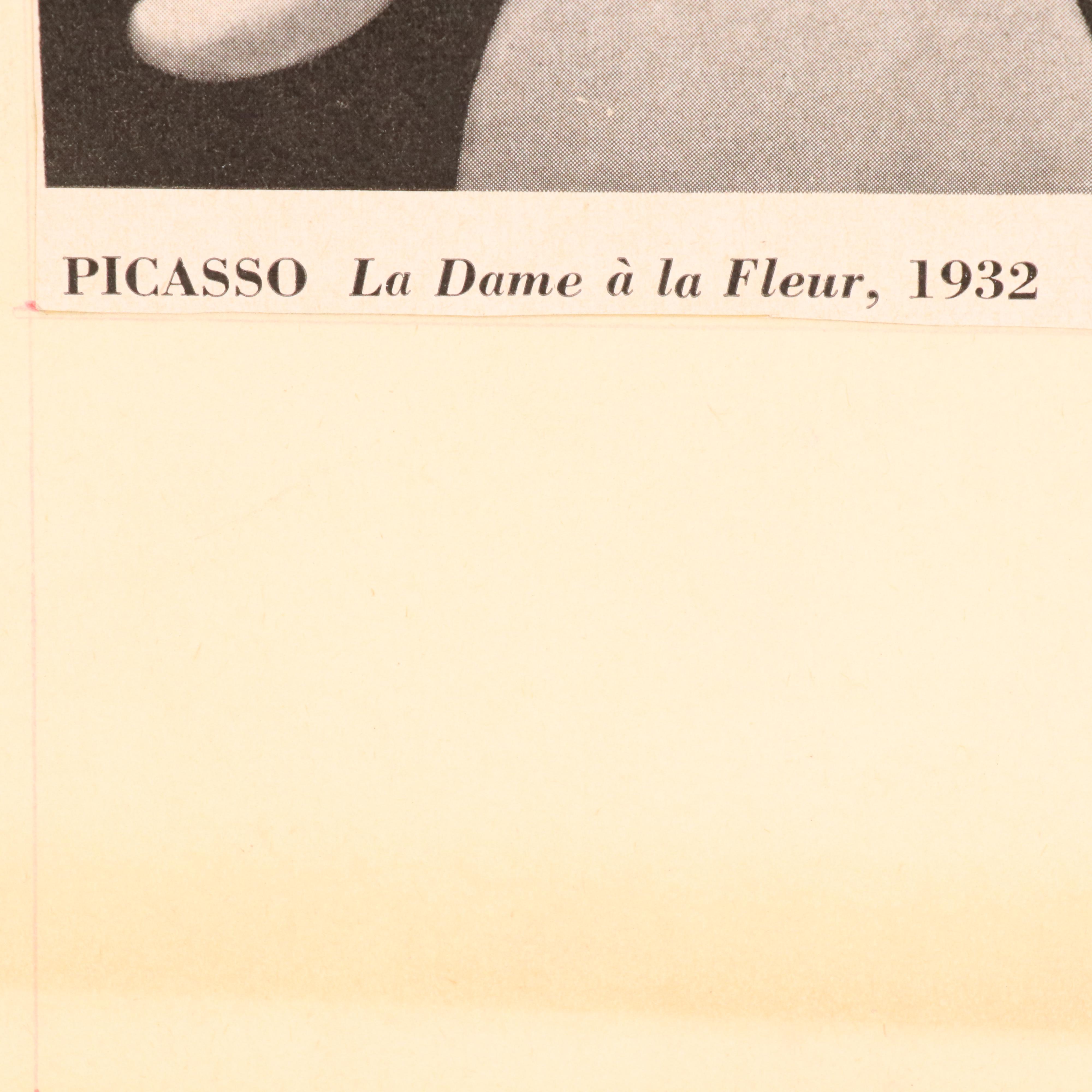 Halftone After Pablo Picasso "La Dame à la Fleur," Late 20th Century