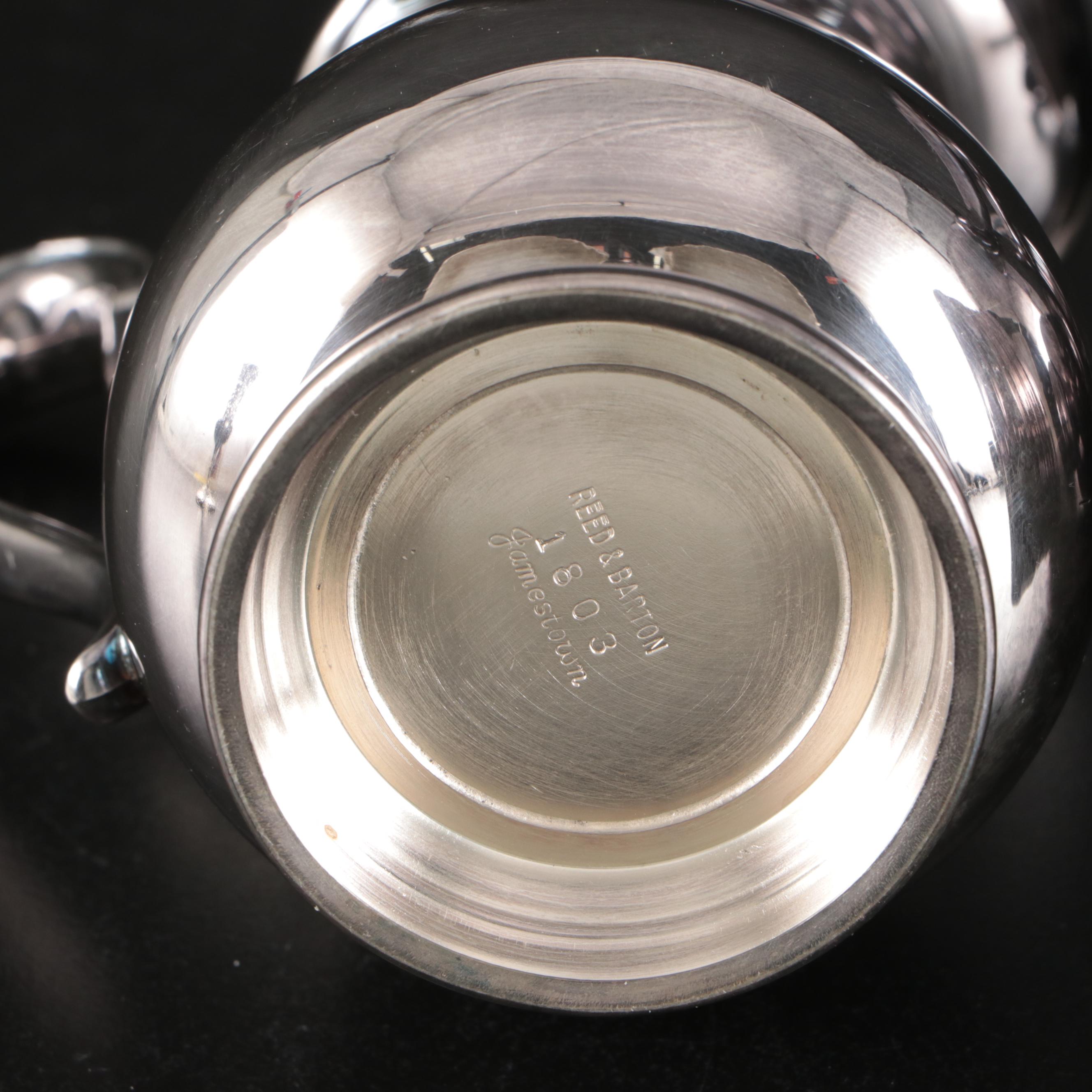 Reed & Barton "Jamestown" Silver Plate Tea and Coffee Service with Kiddush Cup