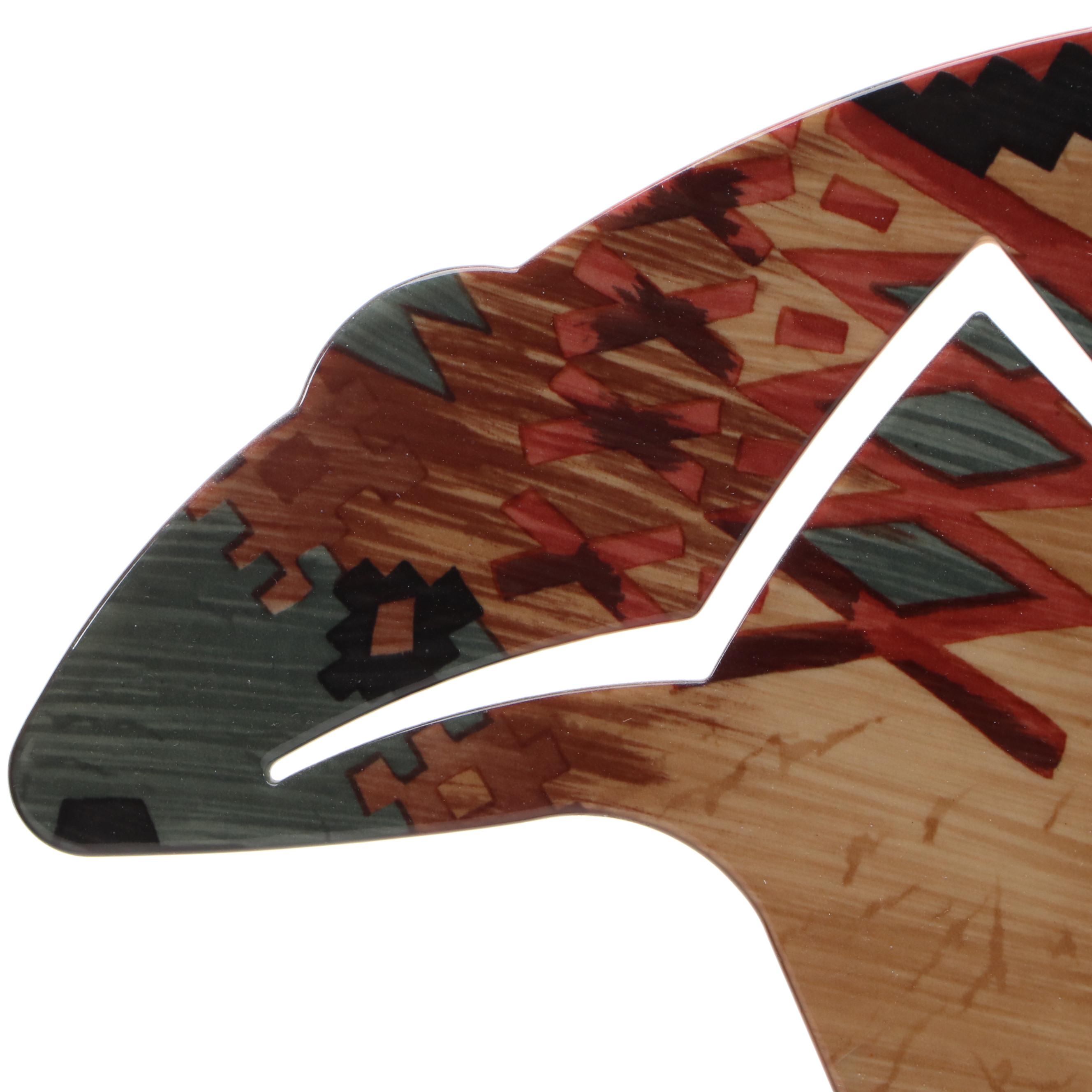 Southwestern Style Heartline Fetish Bear Cutout with Red Ceramic Vase