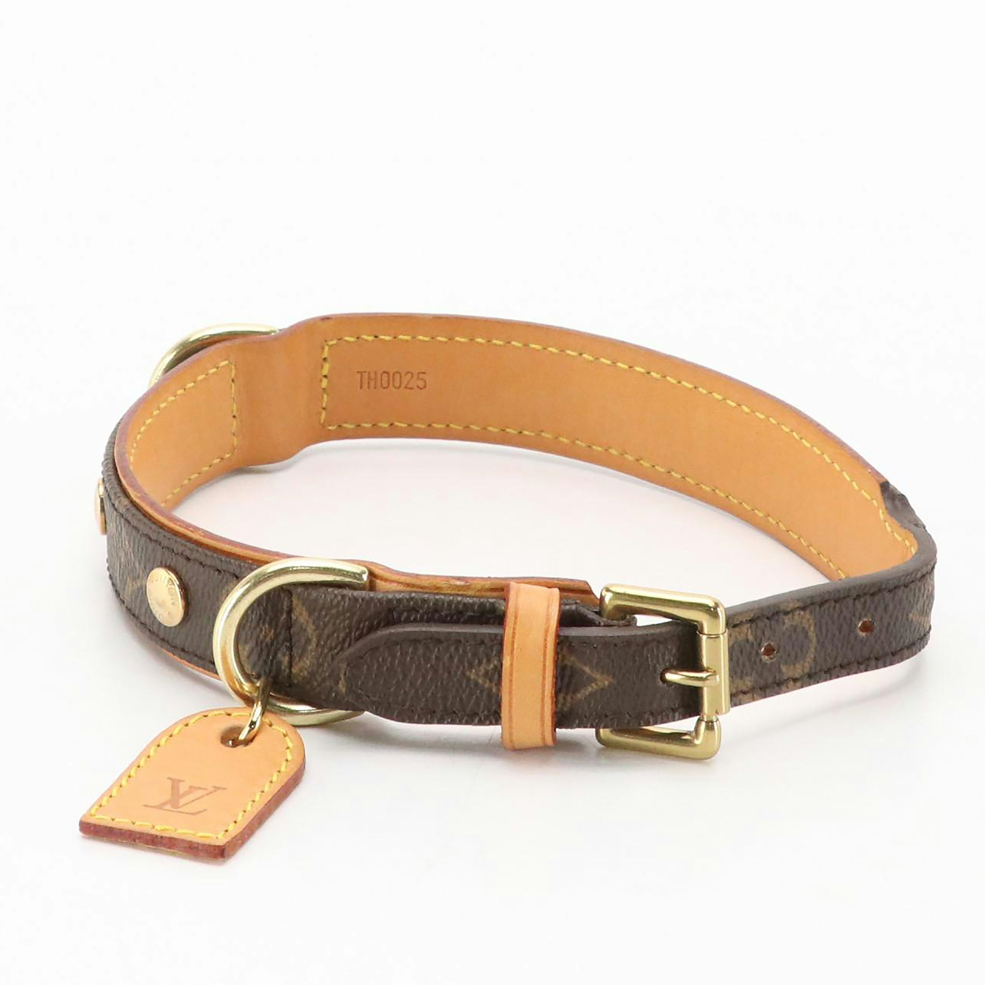 Louis Vuitton Baxter PM Pet Collar in Monogram Canvas and Vachetta Leather