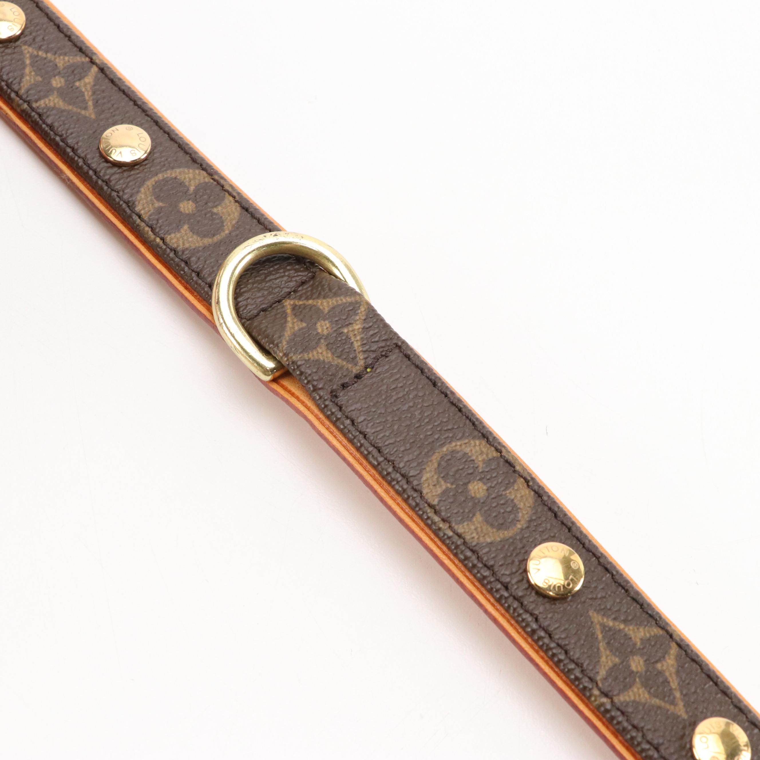 Louis Vuitton Baxter PM Pet Collar in Monogram Canvas and Vachetta Leather