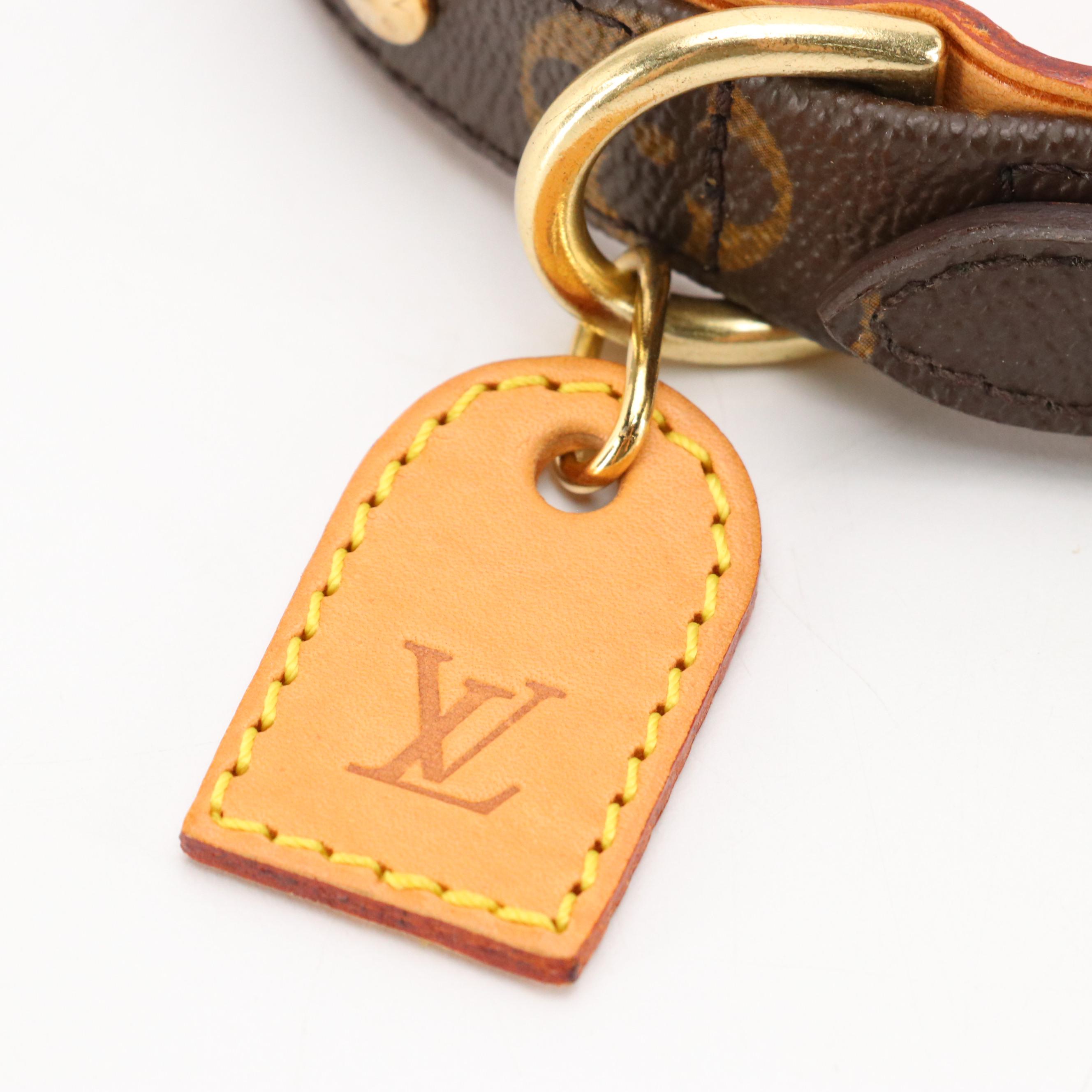 Louis Vuitton Baxter PM Pet Collar in Monogram Canvas and Vachetta Leather