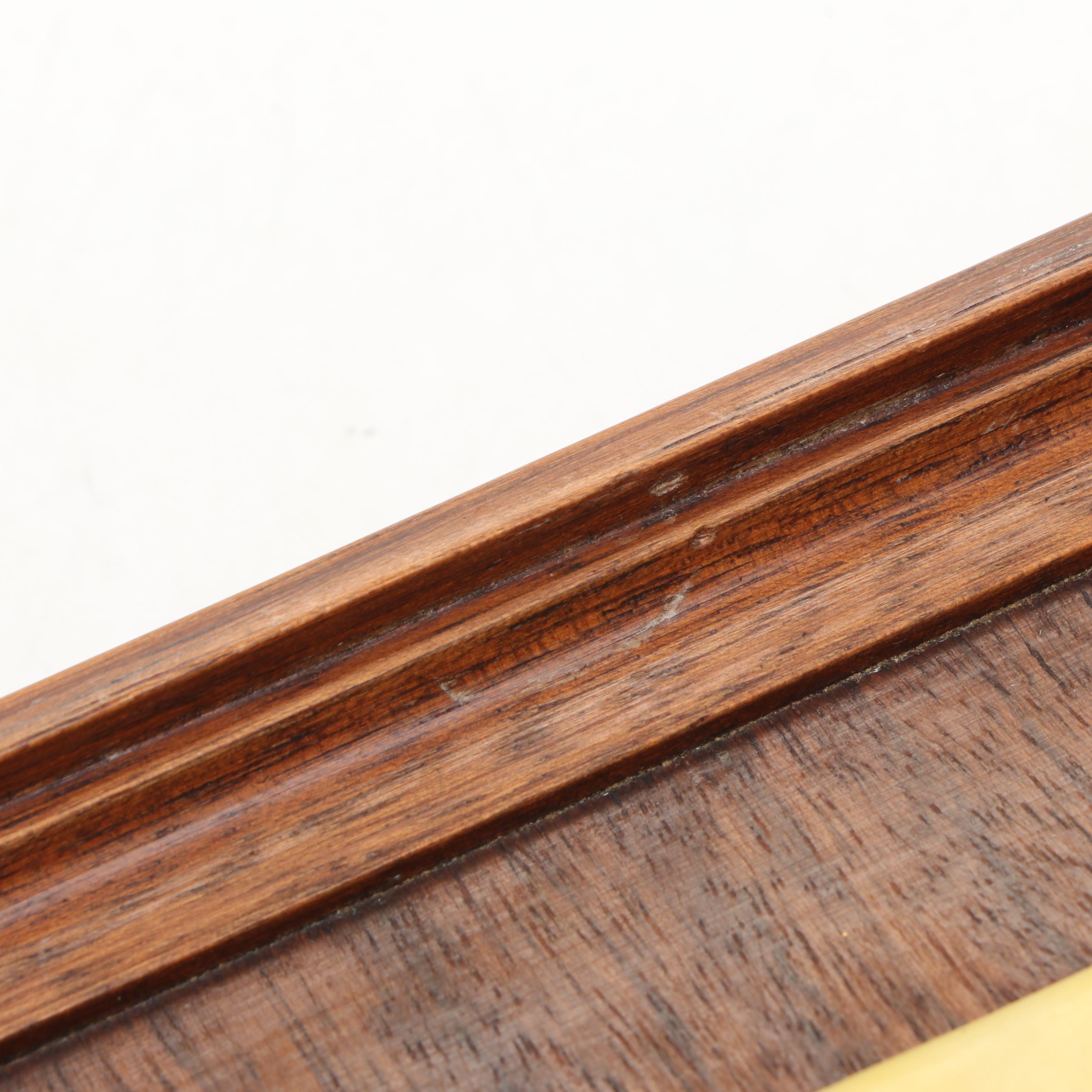 Delft Tile Wood Encased Tray with "Irises" after Van Gogh  Enameled Plaque