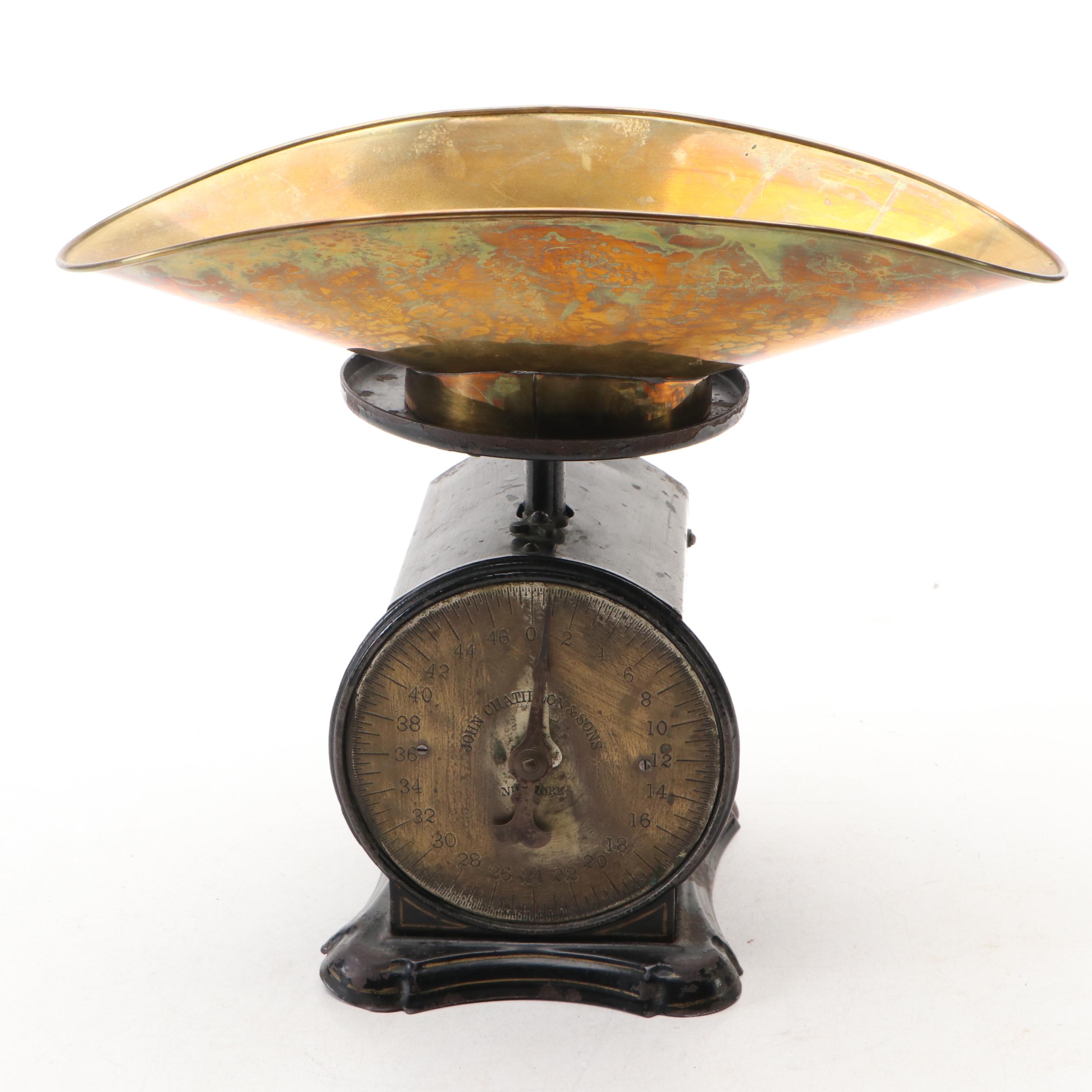 John Chatillon & Sons Metal Kitchen Scale, Late 19th Century