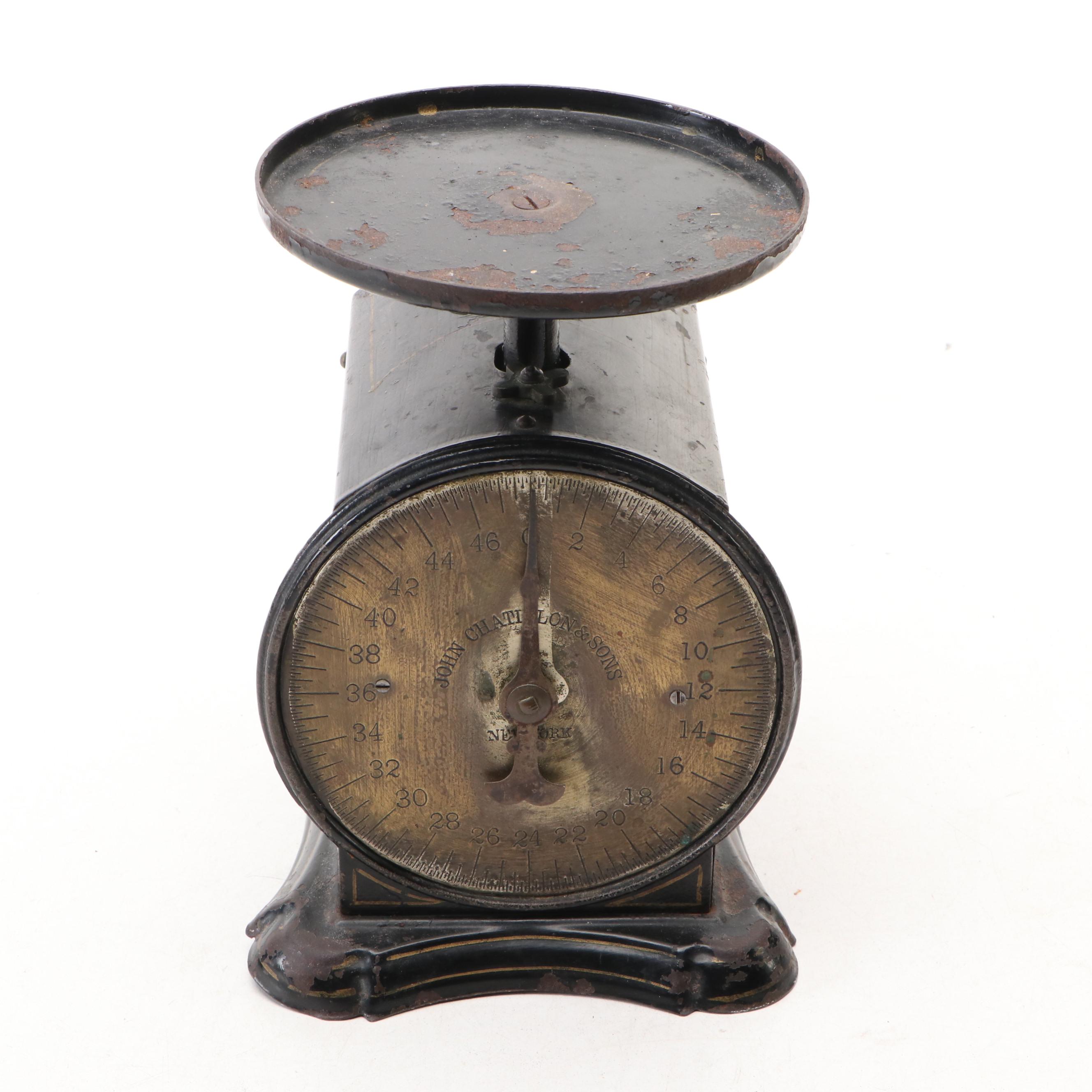 John Chatillon & Sons Metal Kitchen Scale, Late 19th Century