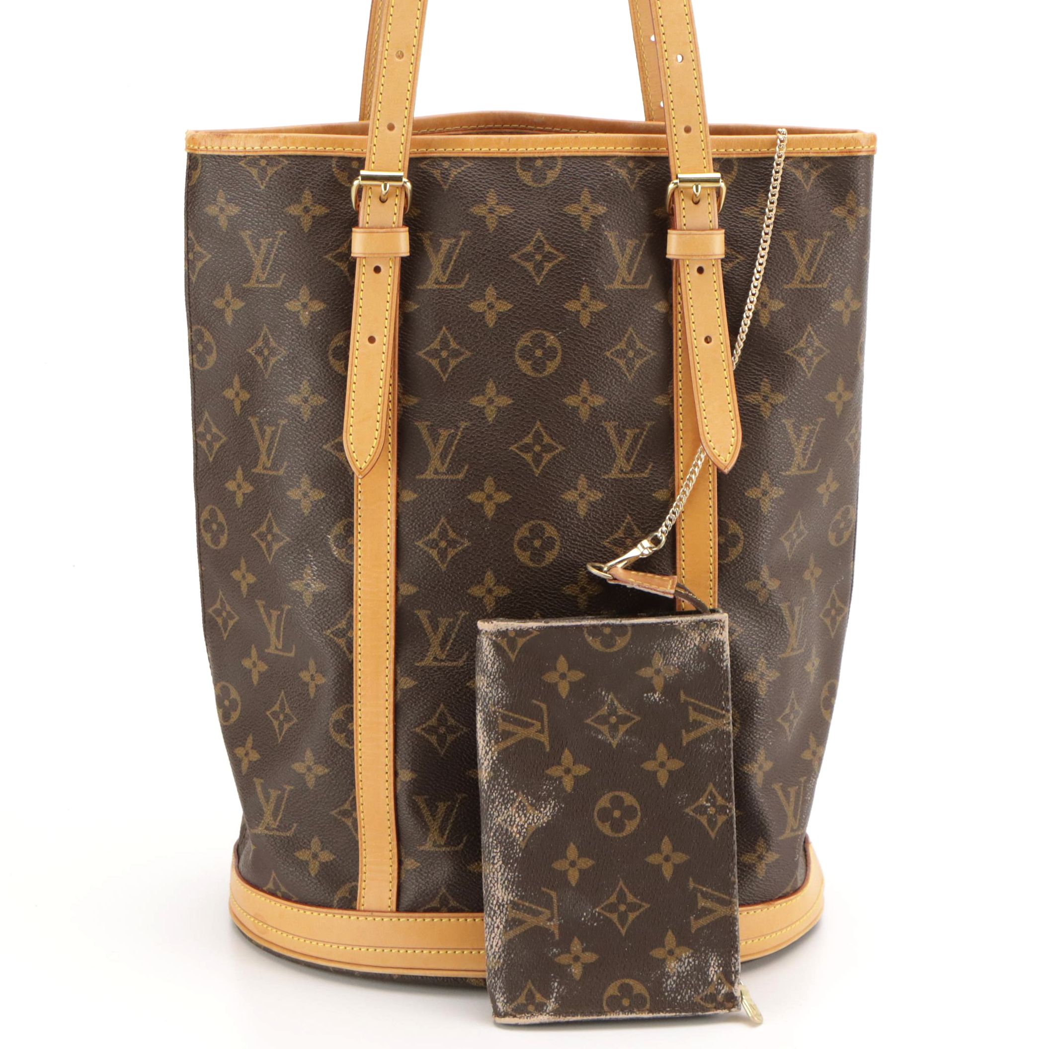 Louis Vuitton Marais GM Bucket Bag and Pouch in Monogram Canvas and Leather Trim