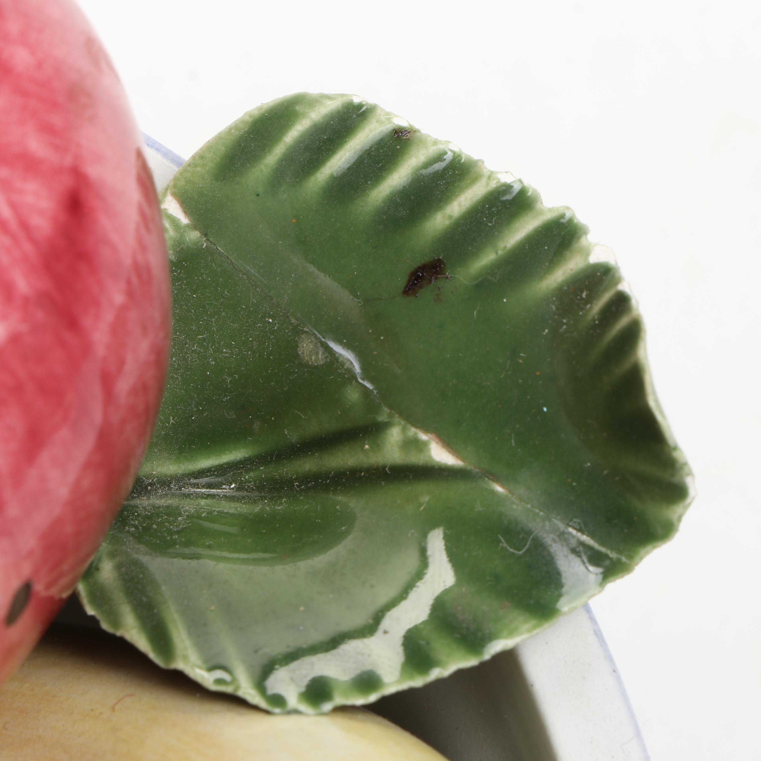 Italian Ceramic Fruit and Flower Bowl, Late 20th Century
