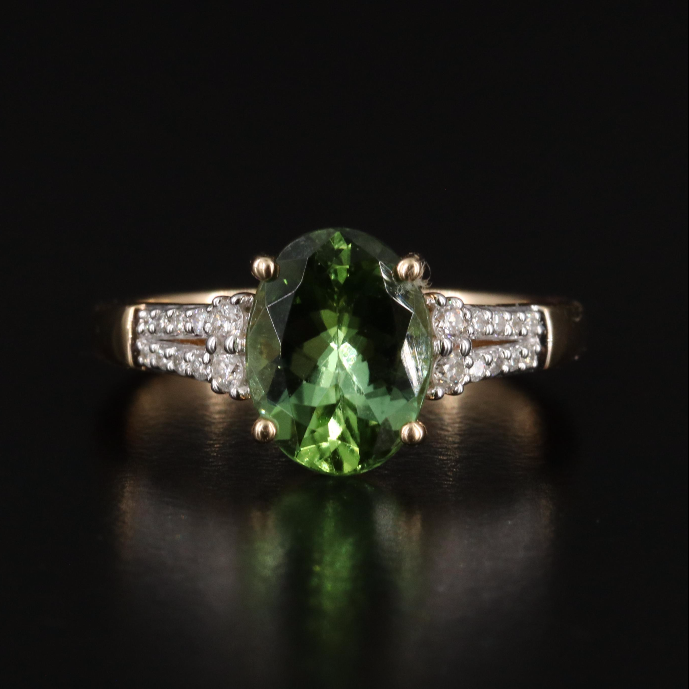 14K Tourmaline and Diamond Ring