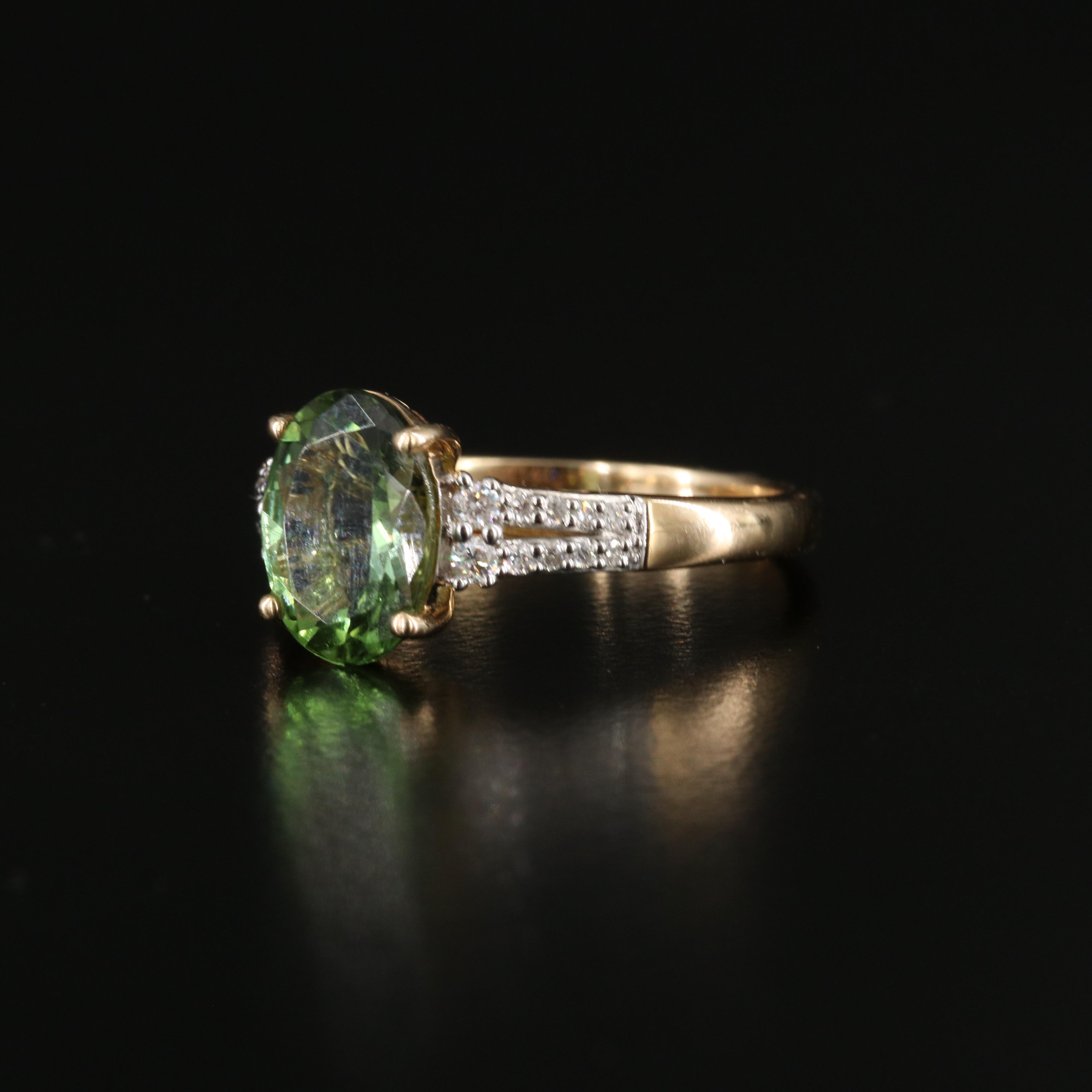 14K Tourmaline and Diamond Ring