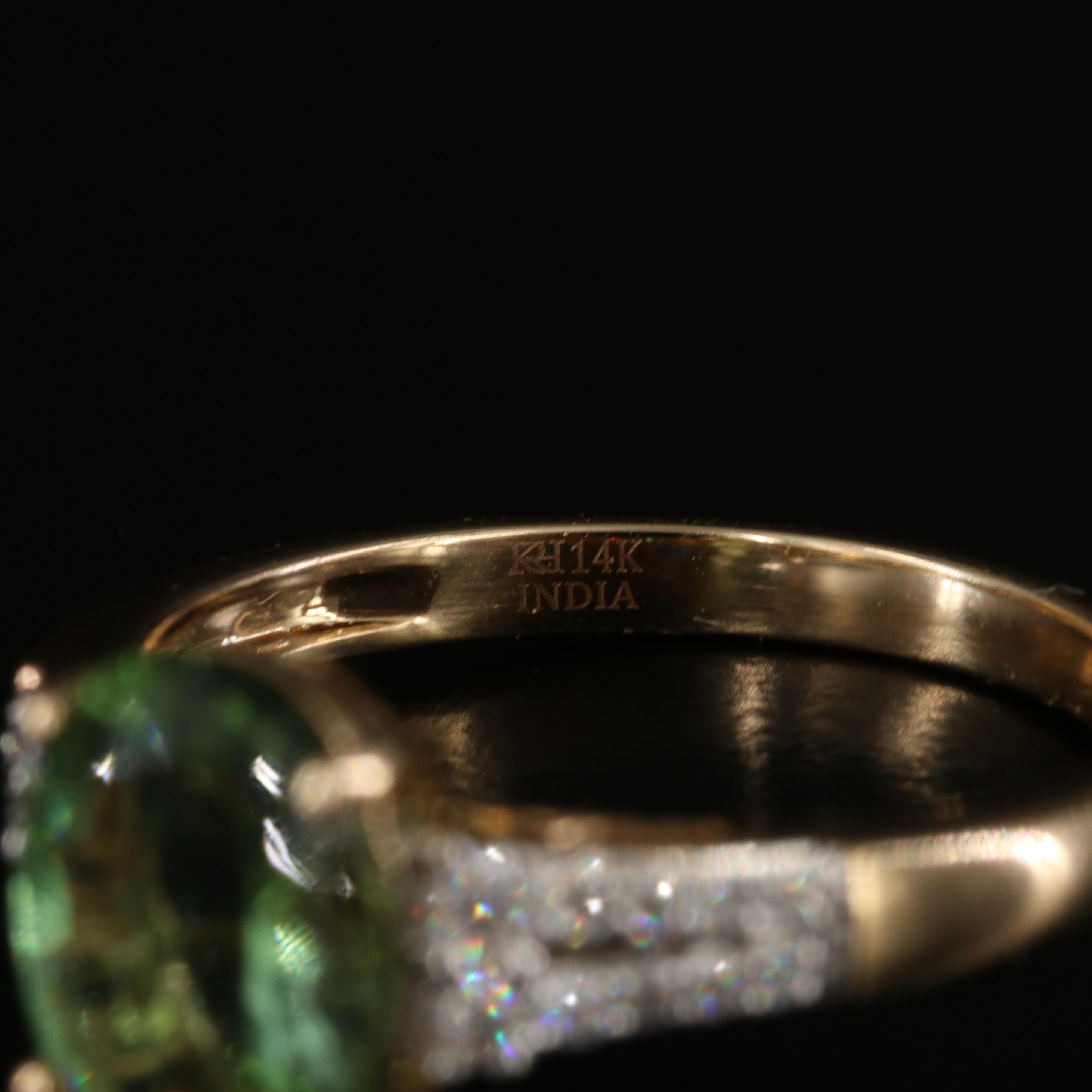 14K Tourmaline and Diamond Ring