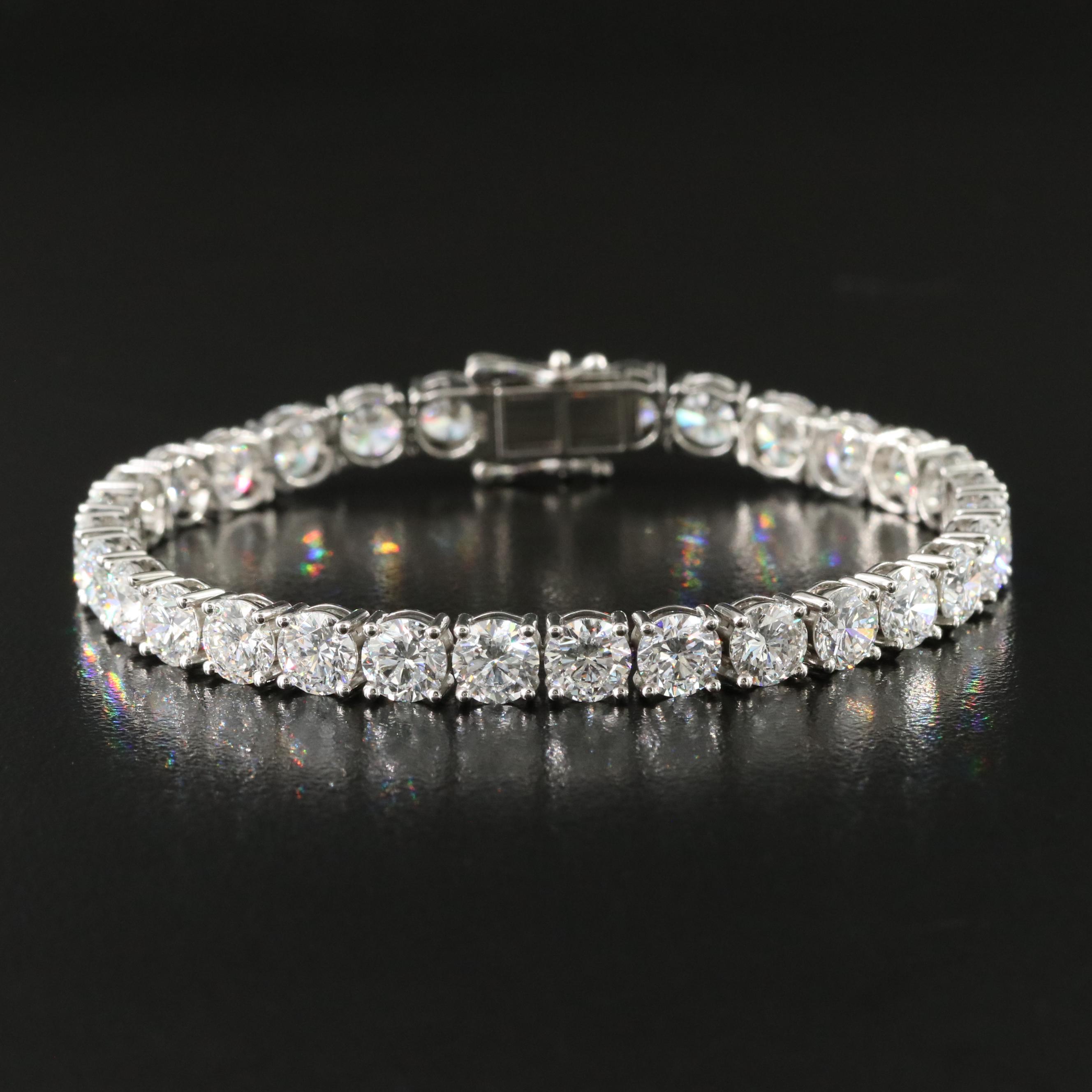 Platinum 18.82 CTW Lab Grown Diamond Line Bracelet