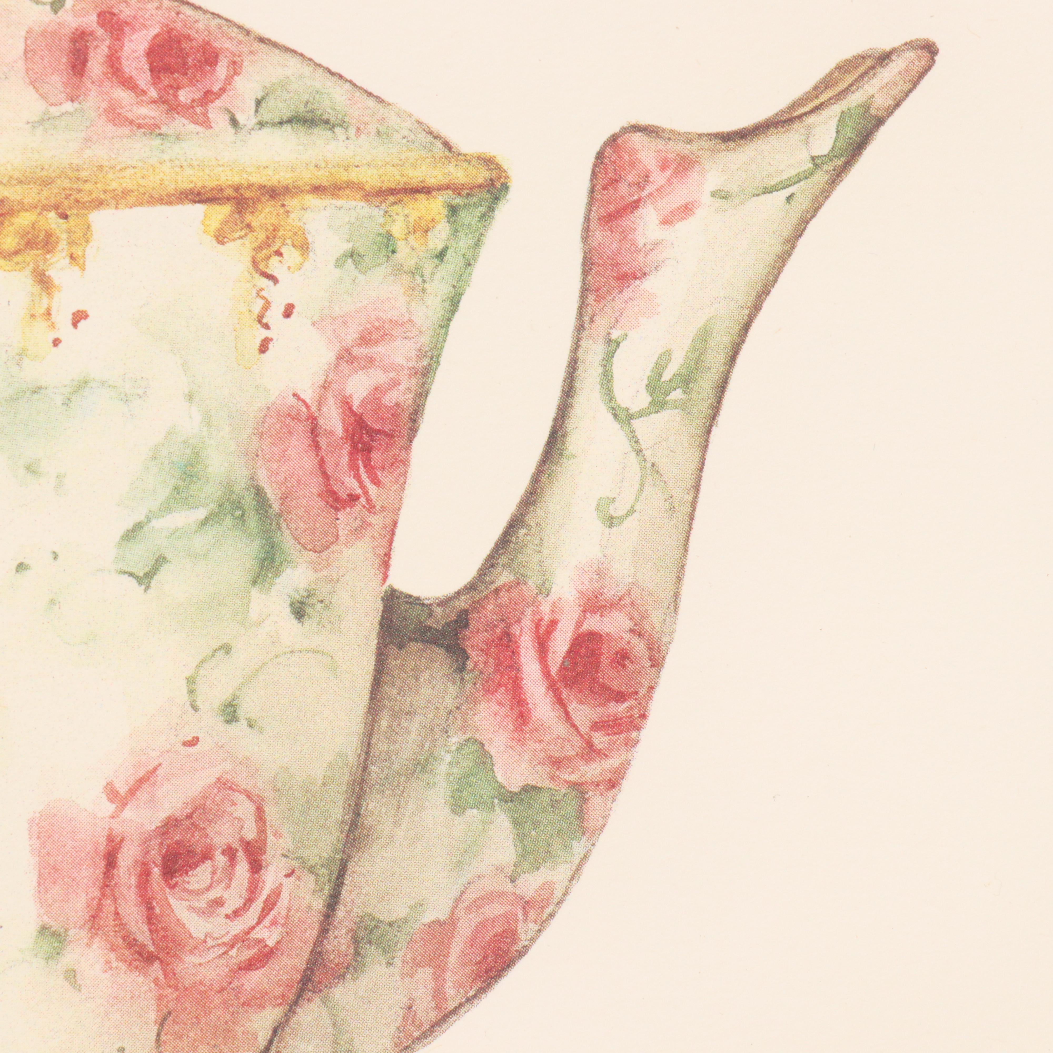 Offset Lithographs After Carolyn Shores Wright Teapot and Cups, Circa 1994