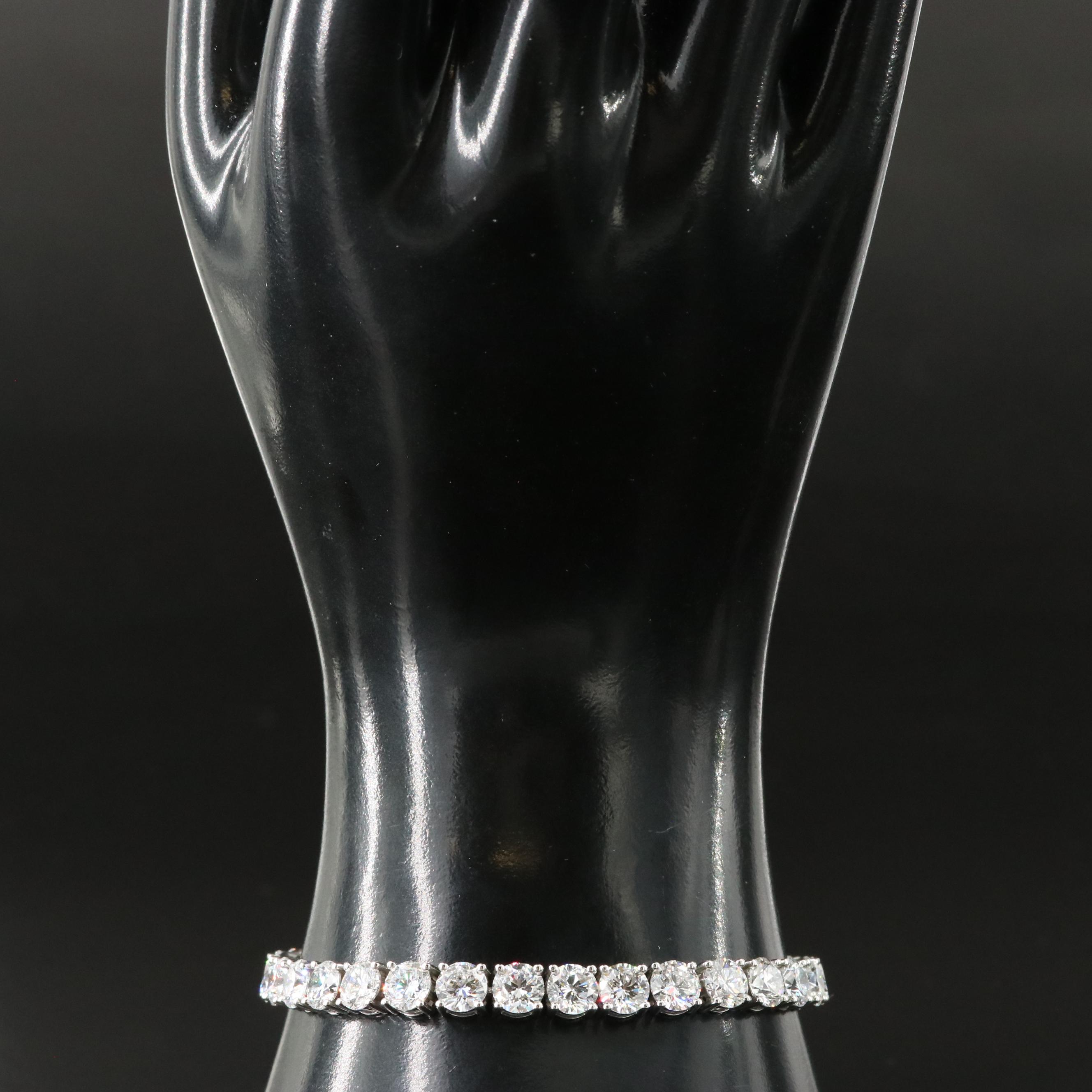 Platinum 18.82 CTW Lab Grown Diamond Line Bracelet