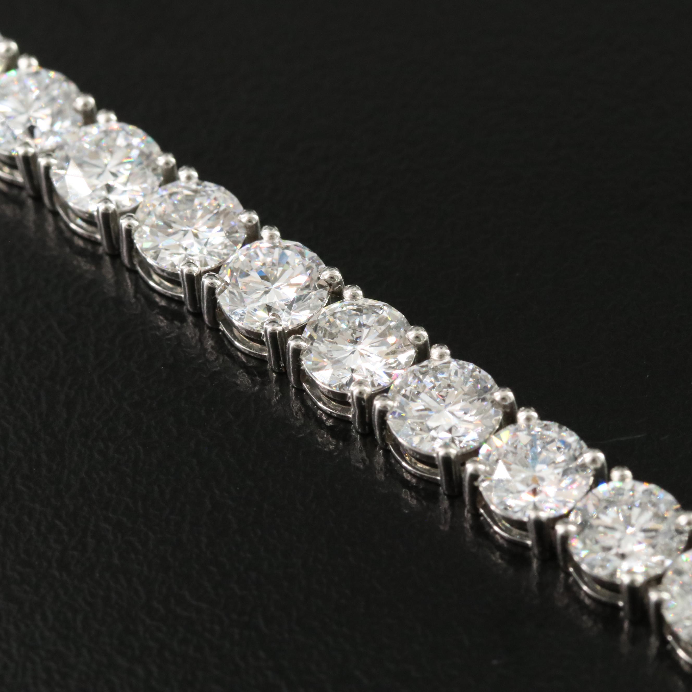 Platinum 18.82 CTW Lab Grown Diamond Line Bracelet