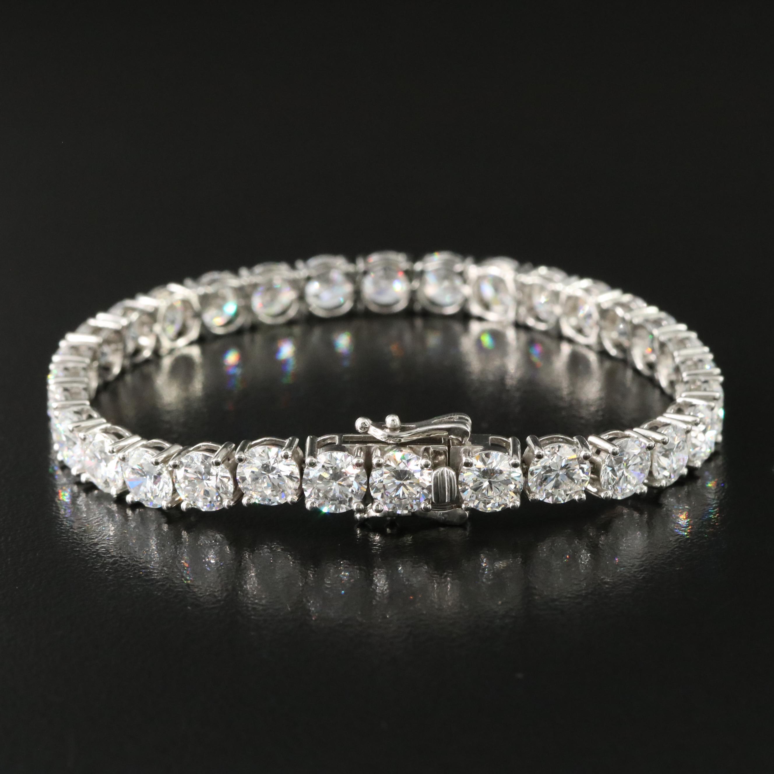 Platinum 18.82 CTW Lab Grown Diamond Line Bracelet