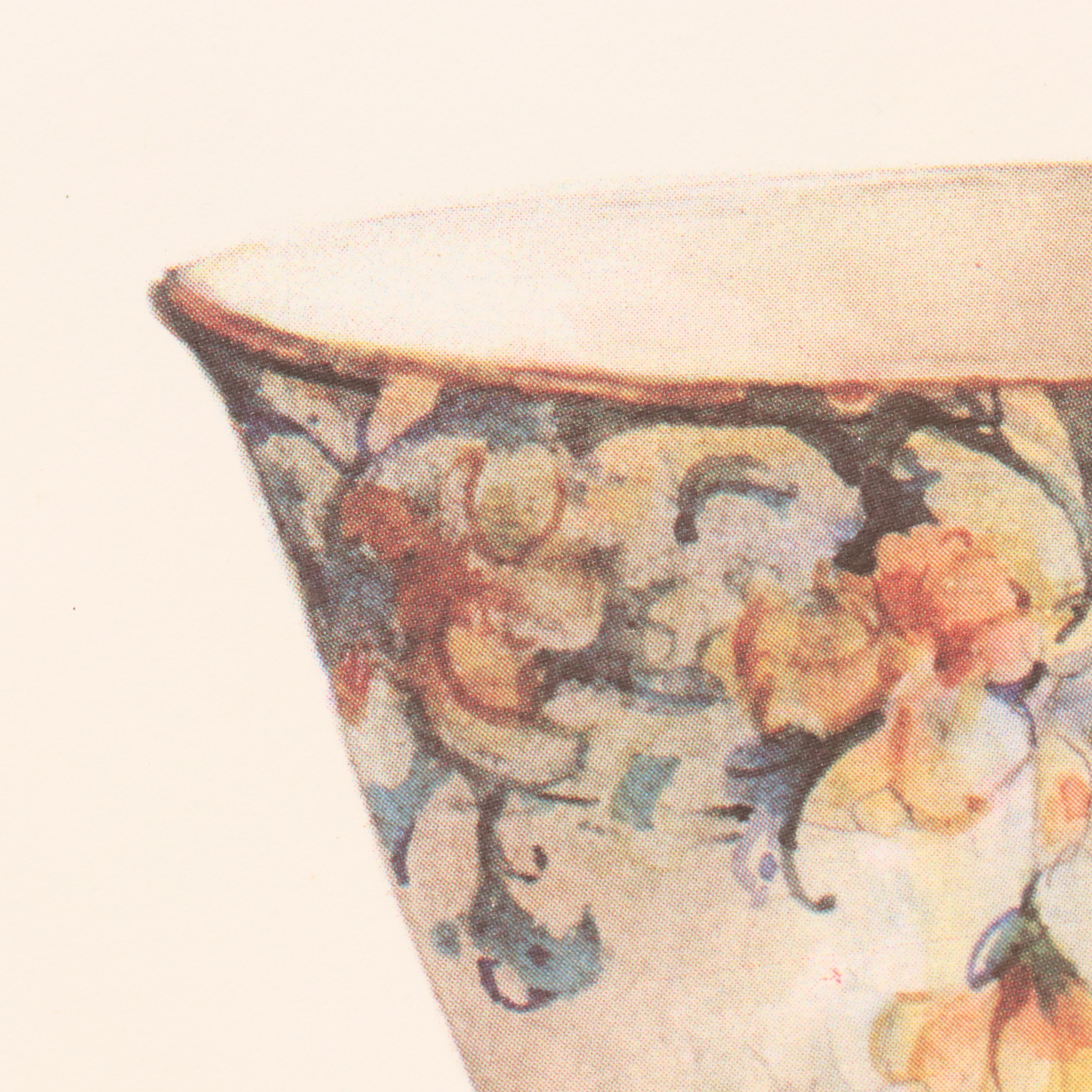 Offset Lithographs After Carolyn Shores Wright Teapot and Cups, Circa 1994