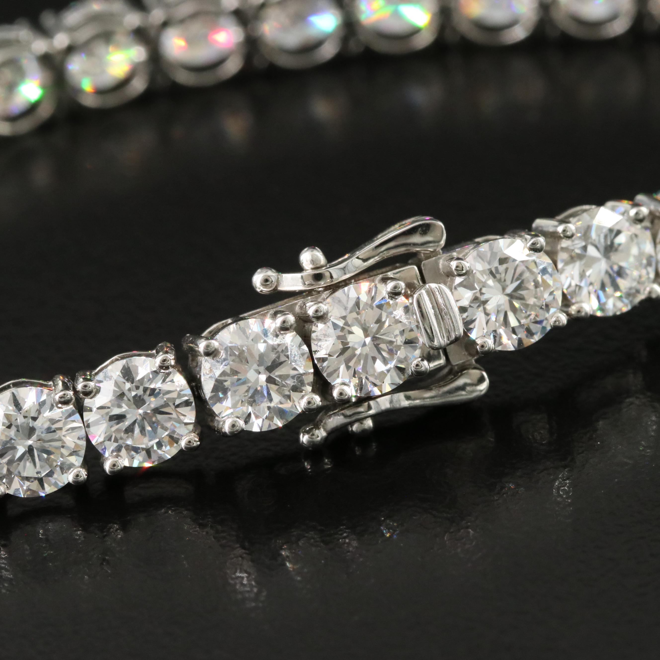 Platinum 18.82 CTW Lab Grown Diamond Line Bracelet