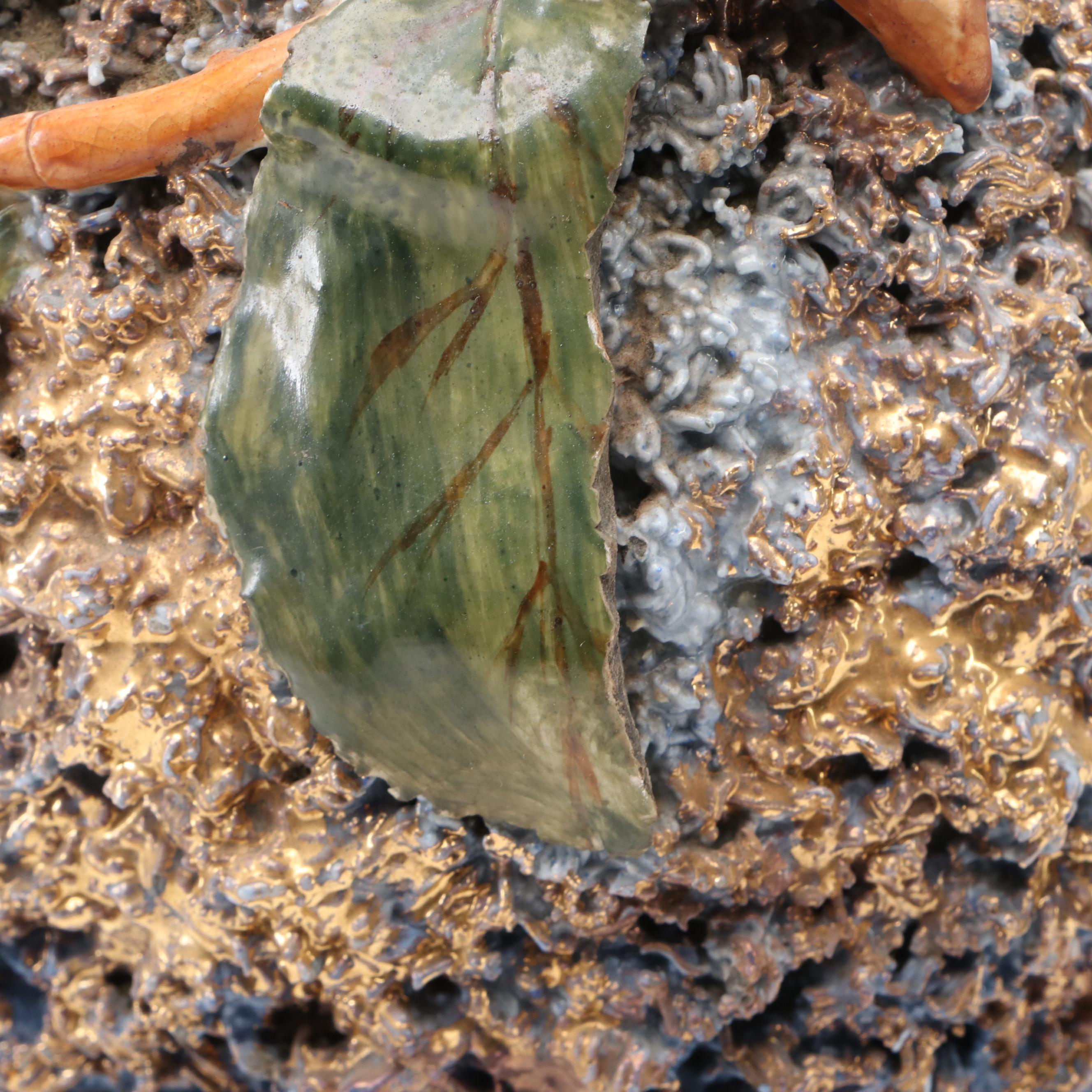 Barbotine Majolica Vase, Late 19th to Early 20th Century