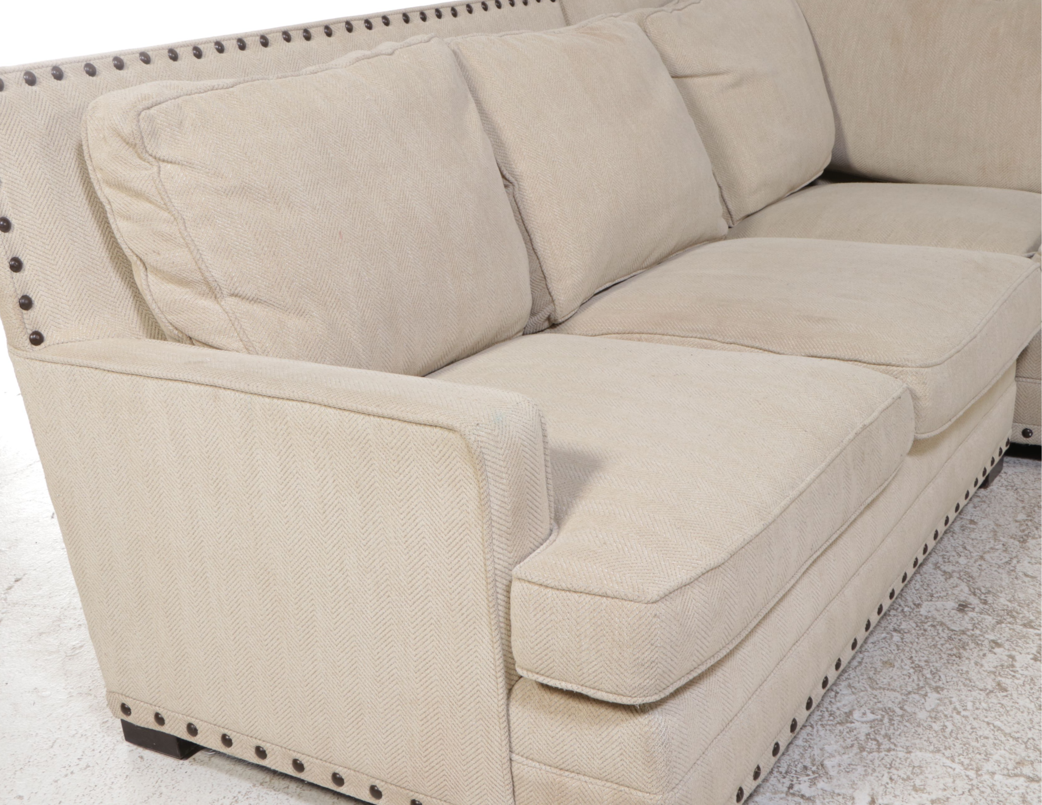 Bernhardt Two-Piece Sectional Sofa with Nailhead Trim