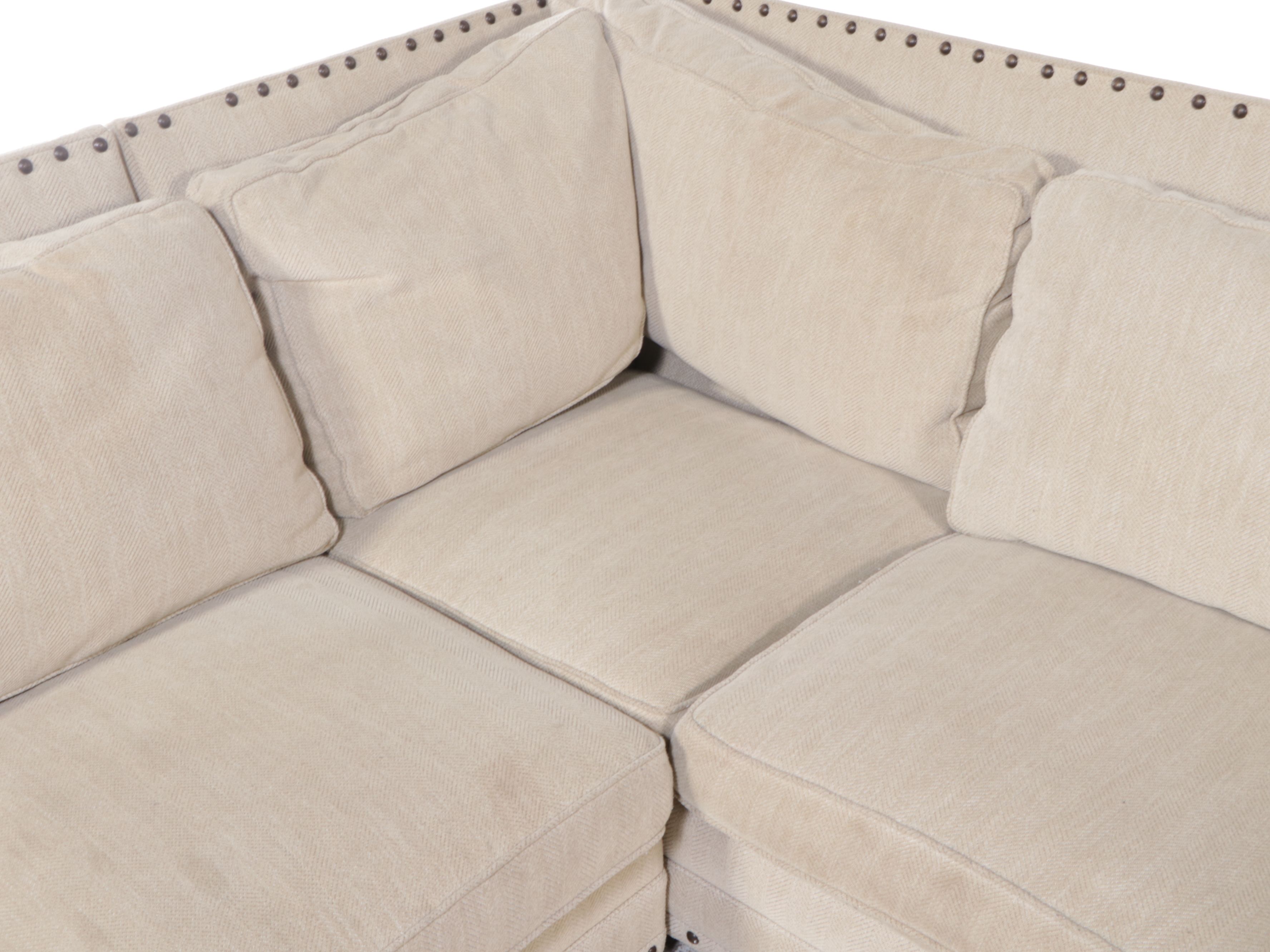 Bernhardt Two-Piece Sectional Sofa with Nailhead Trim
