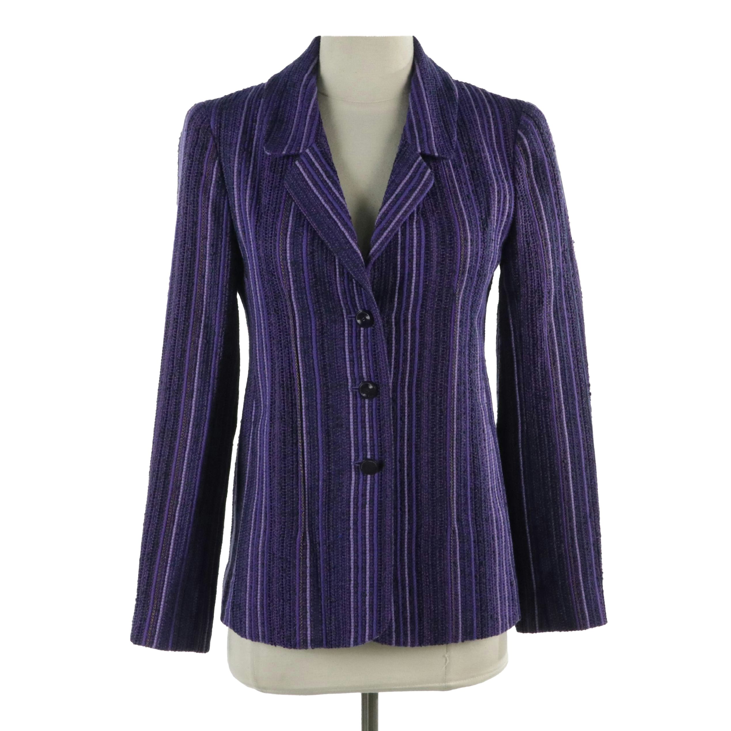 Chanel Purple Tweed Three-Button Jacket From the 2001 Spring Collection