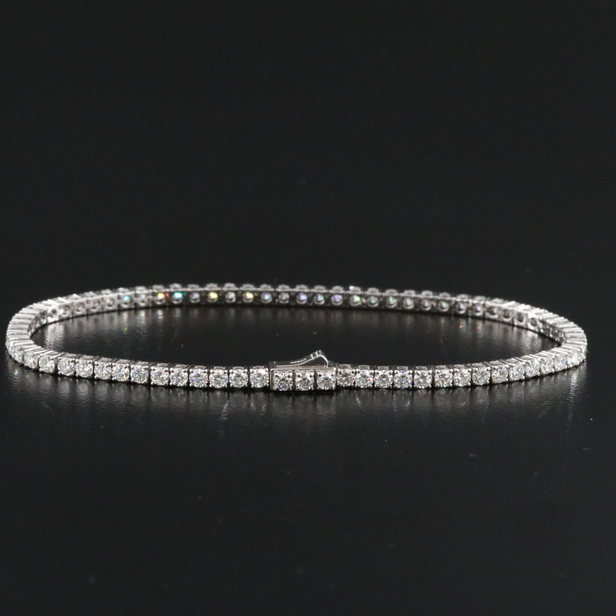 Platinum 4.29 CTW Diamond Line Bracelet