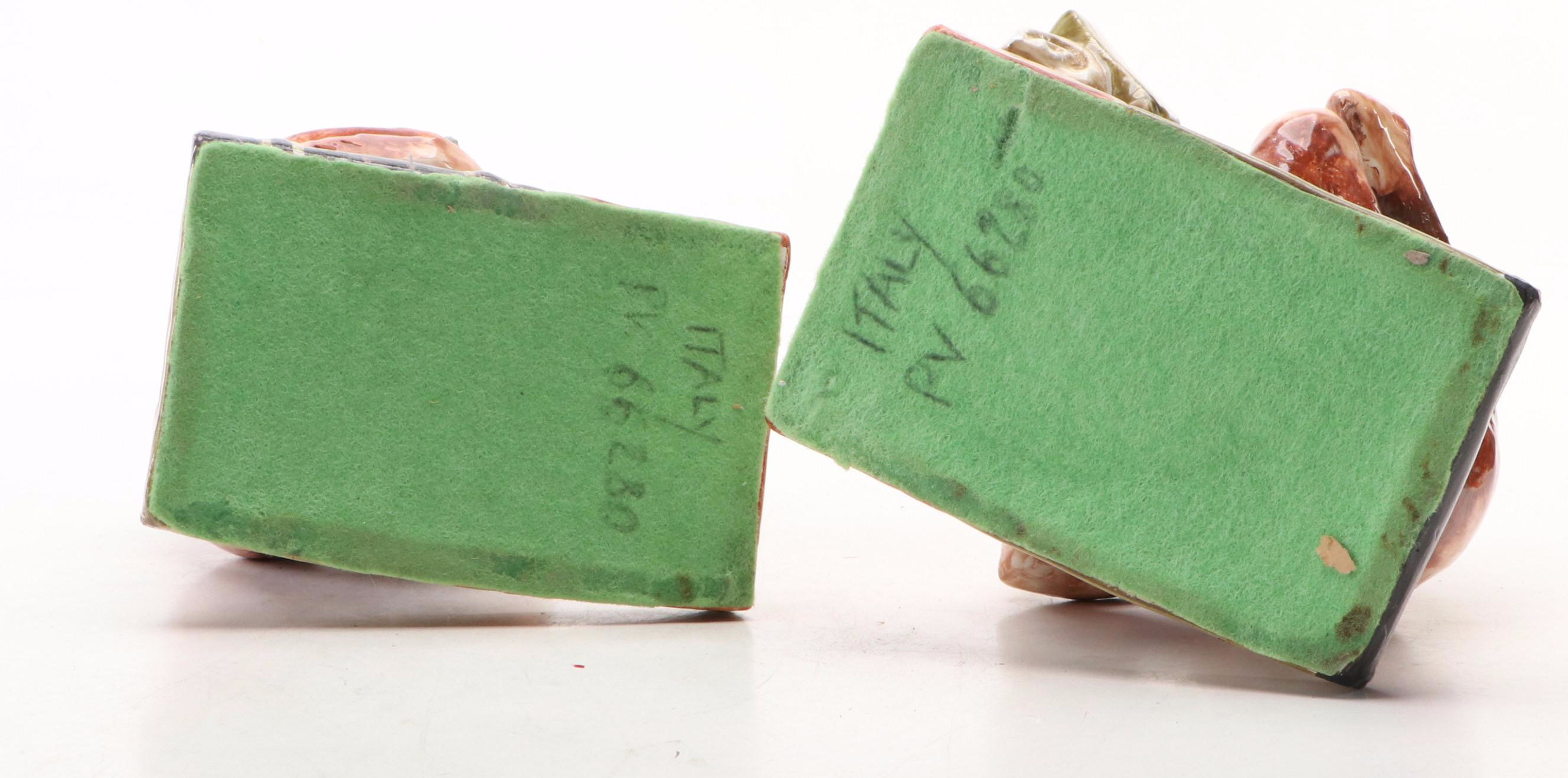 Italian Majolica Monkey Bookends, Mid to Late 20th Century