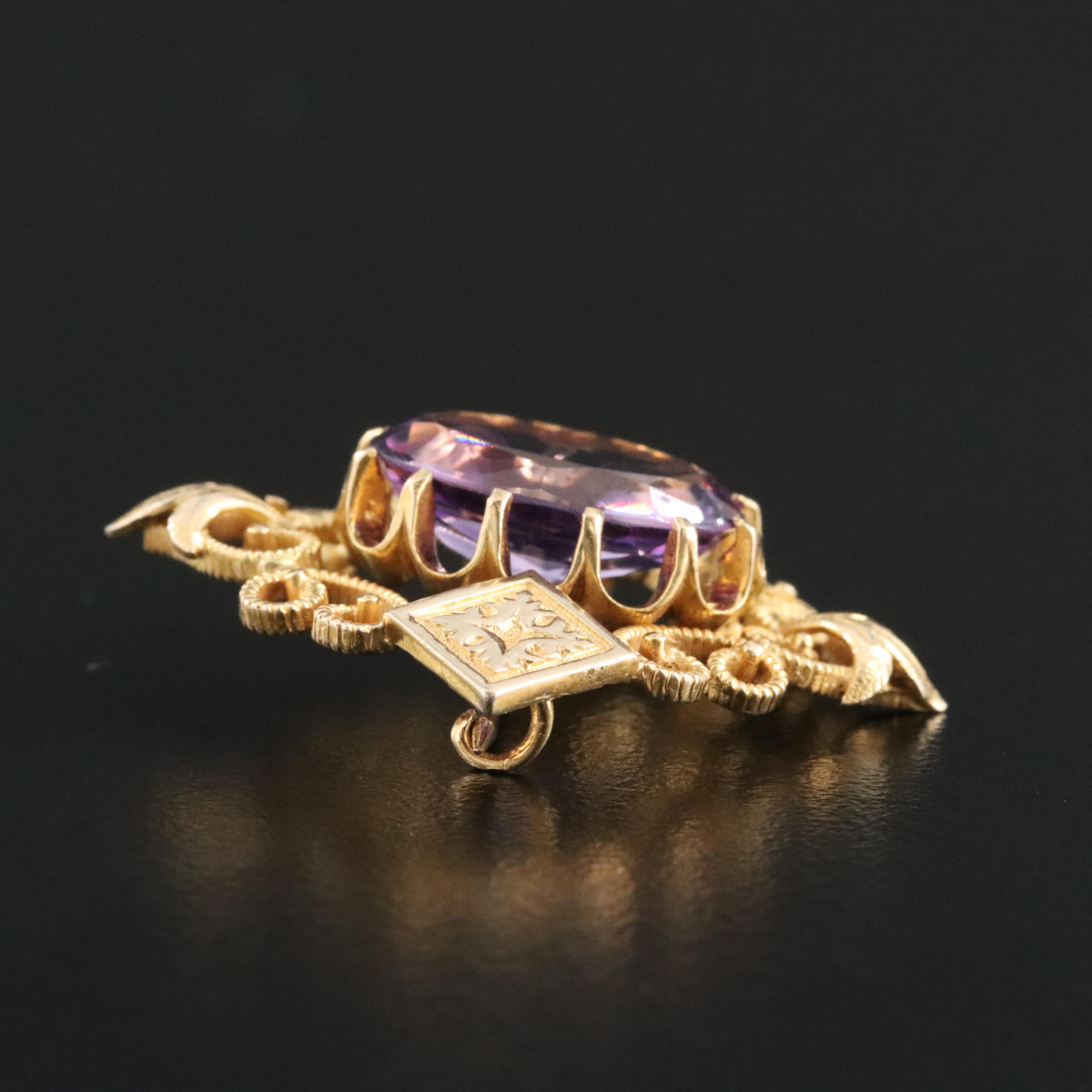 Victorian 10K Amethyst Pin