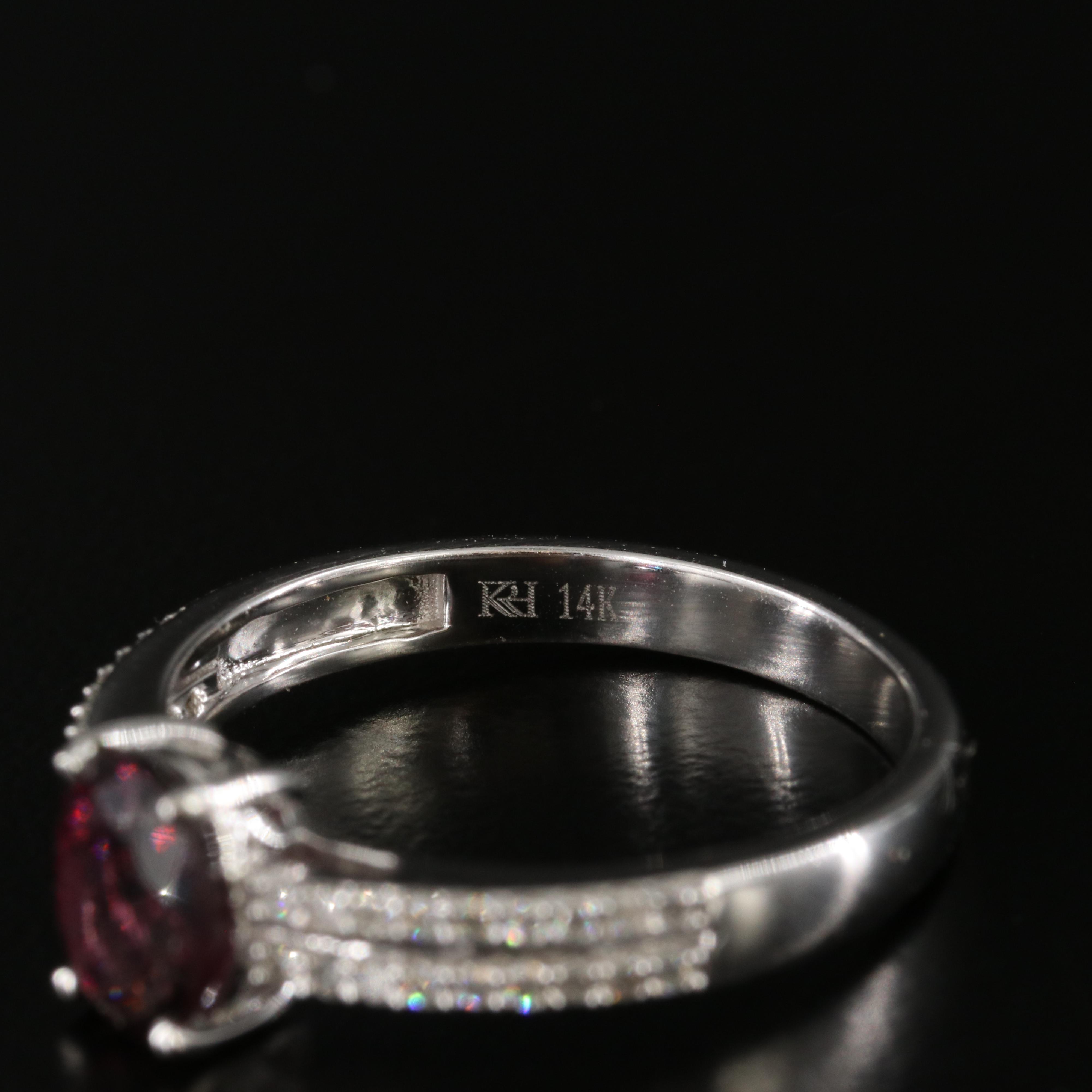 14K Spinel and Diamond Ring