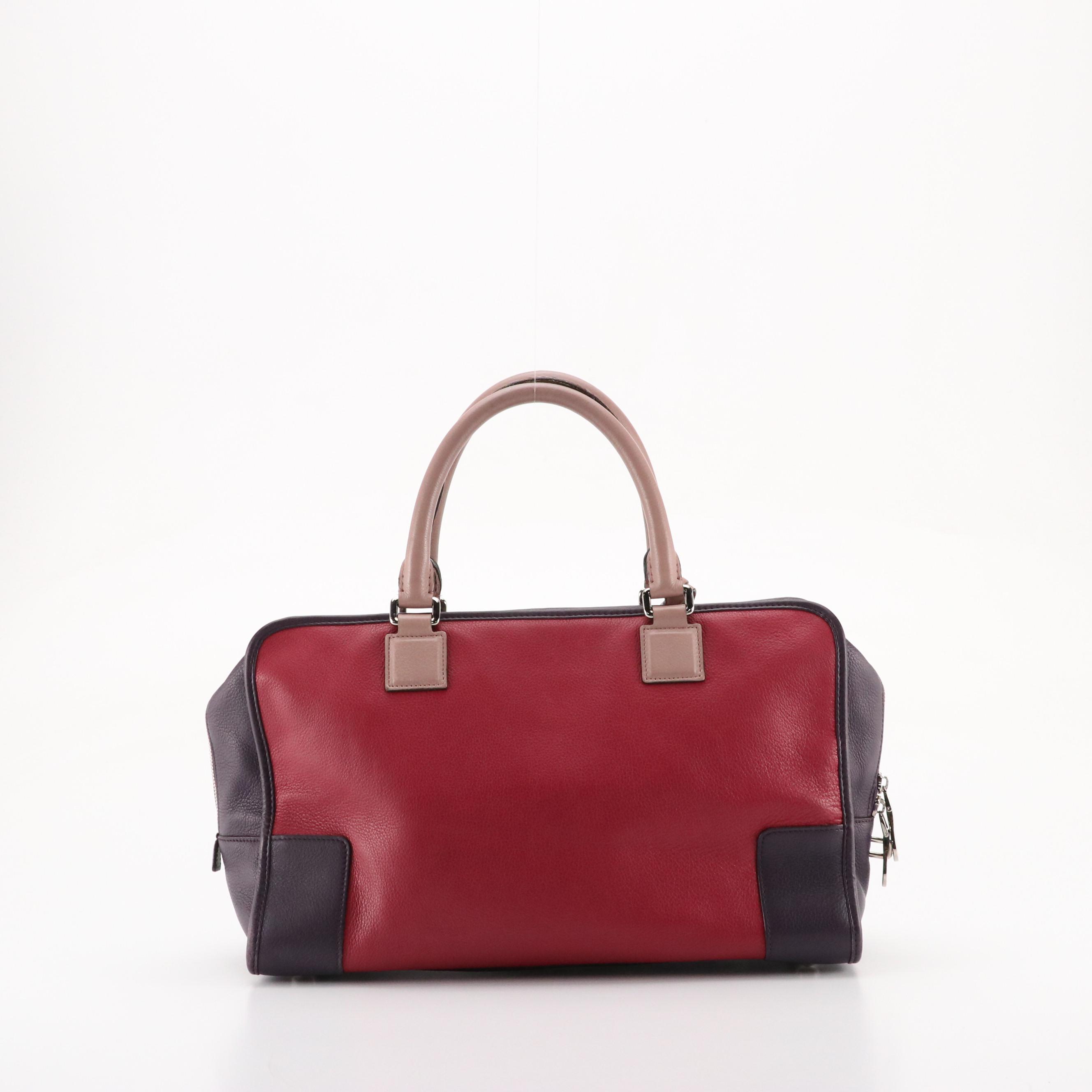 Loewe Amazona 36 Top Handle Bag in Tricolor Calfskin Leather