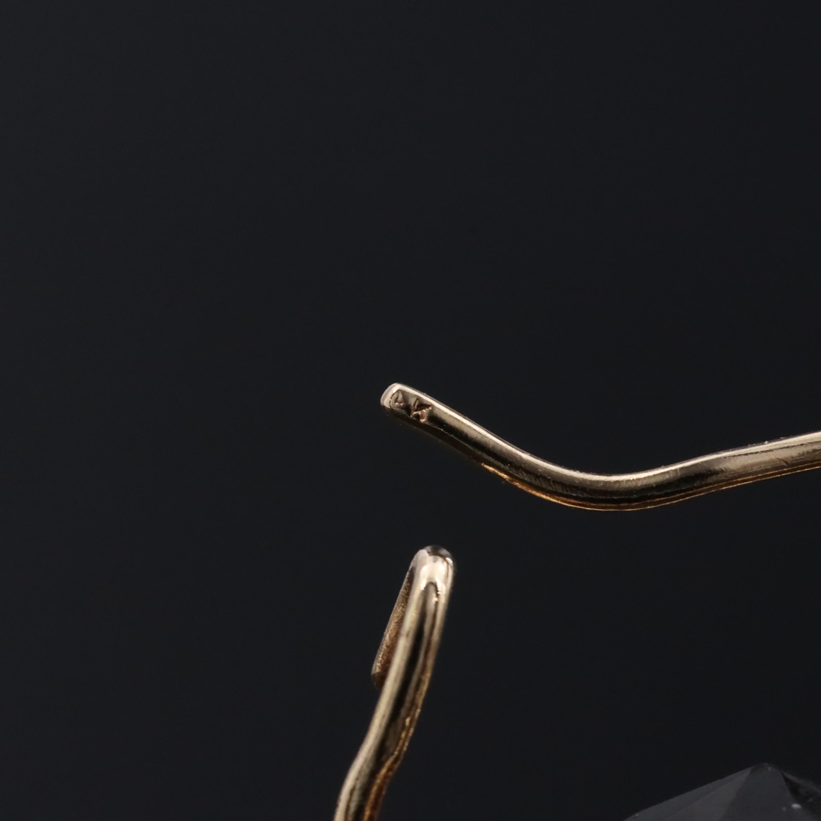 14K Smoky Quartz Drop Earrings