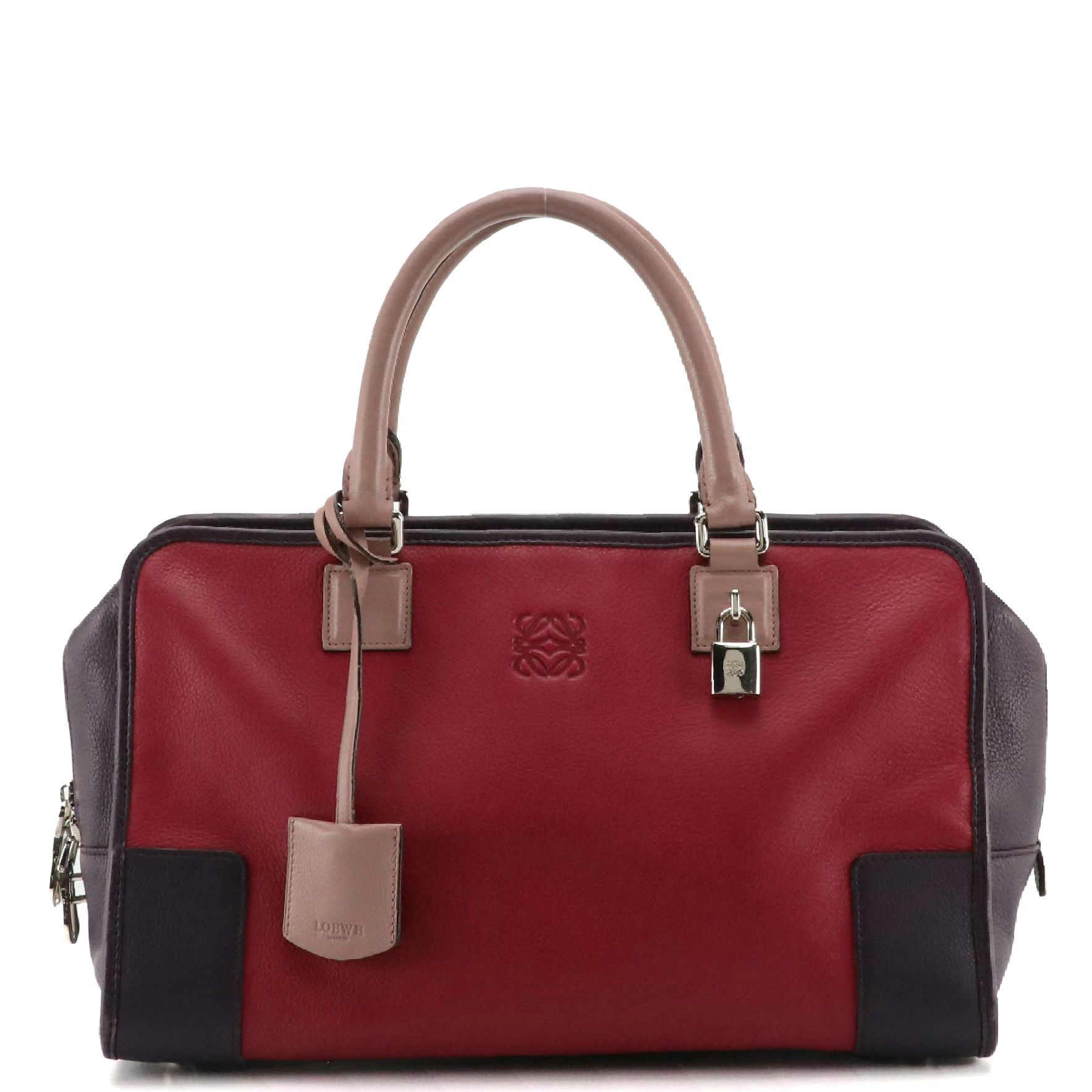 Loewe Amazona 36 Top Handle Bag in Tricolor Calfskin Leather